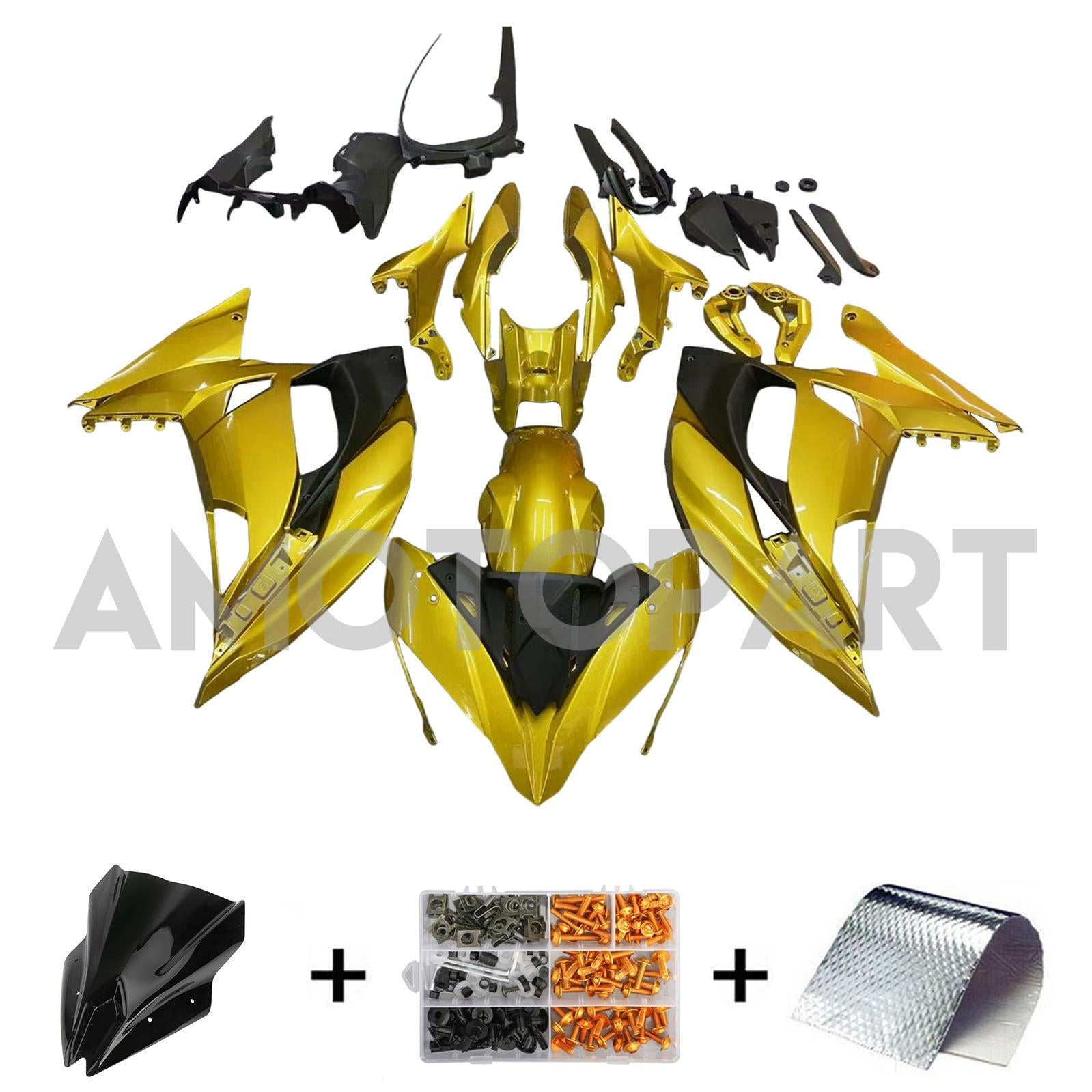 Amotopart 2017-2019 Kawasaki ER6F/Ninja 650R Kit de carenado de golf