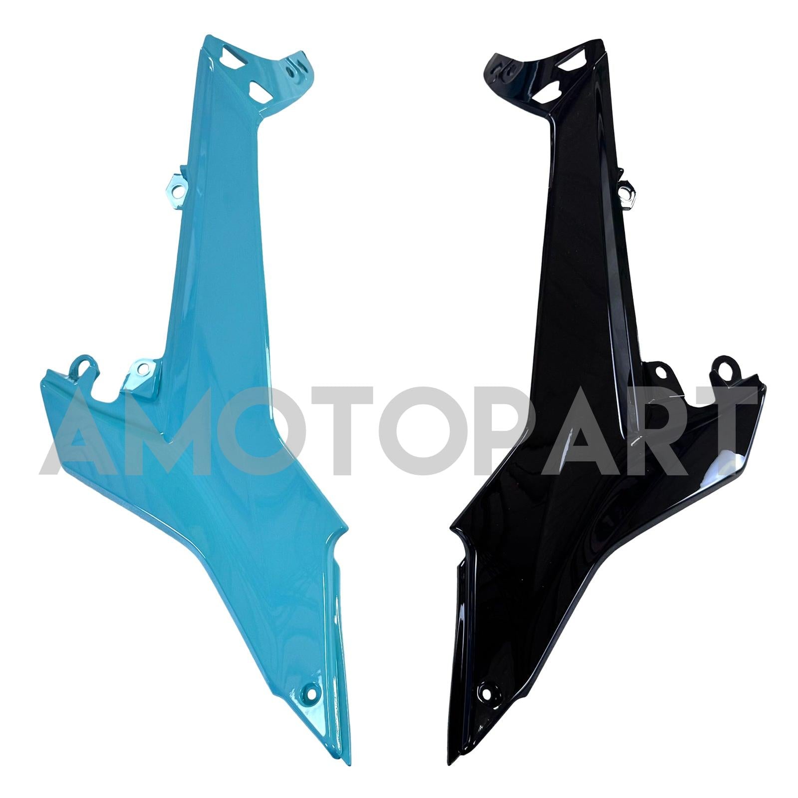 Amotopart 2017-2019 Kawasaki Ninja 650R ER6F Black Light Blue Fairing Kit