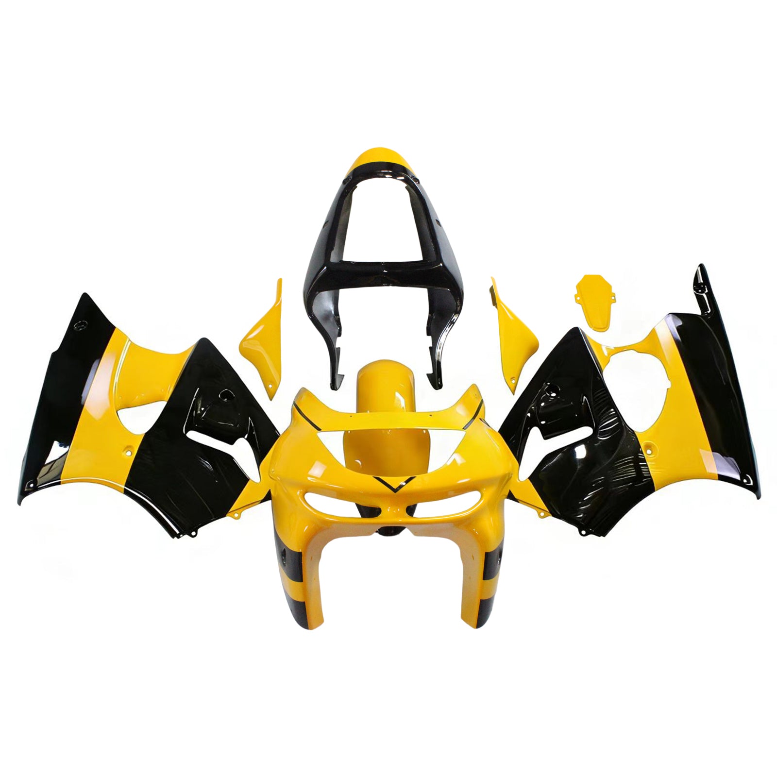 AMOTOPART KAWASAKI ZX6R 1998-1999 Yellow & Black Fairing Kit