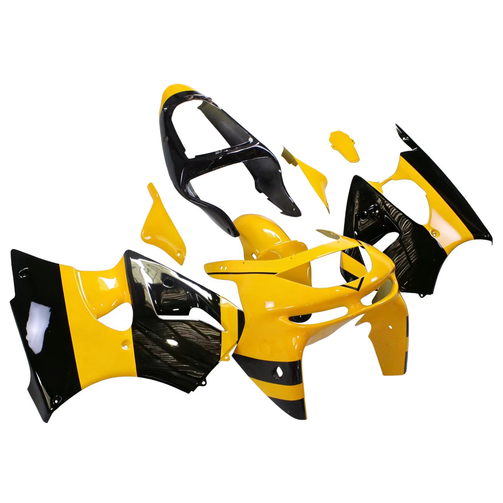 AMOTOPART KAWASAKI ZX6R 1998-1999 Yellow & Black Fairing Kit
