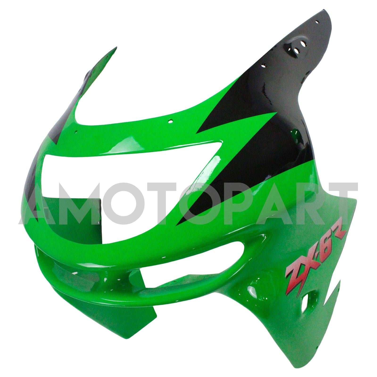 Amotopart Kawasaki ZX6R 1998-1999 Kit de carenagem preta verde