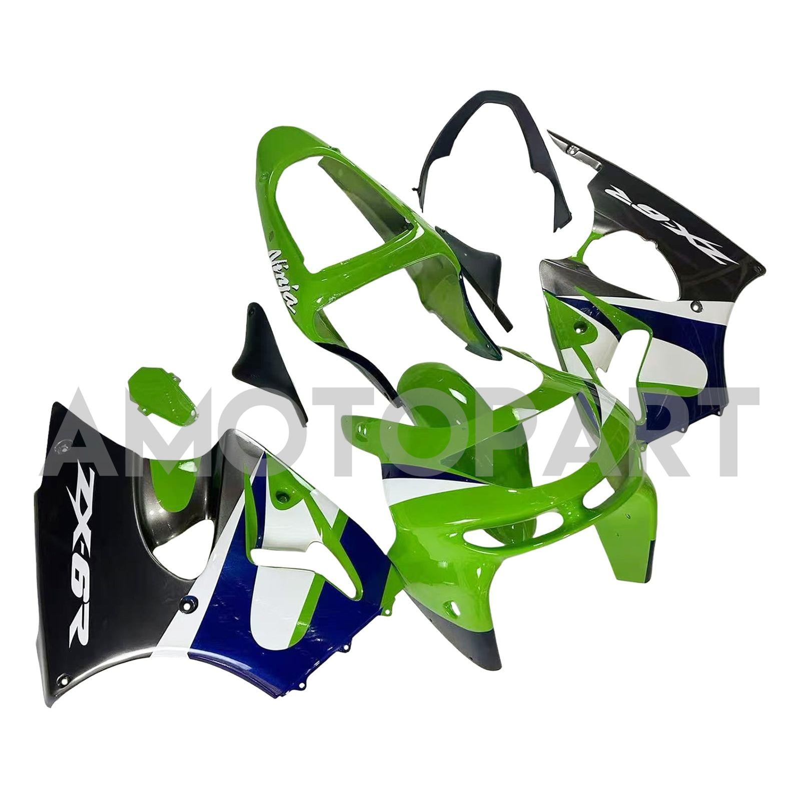 Amotopart 1998-1999 Kawasaki ZX6R Green & Black Styl3 Failing Kit