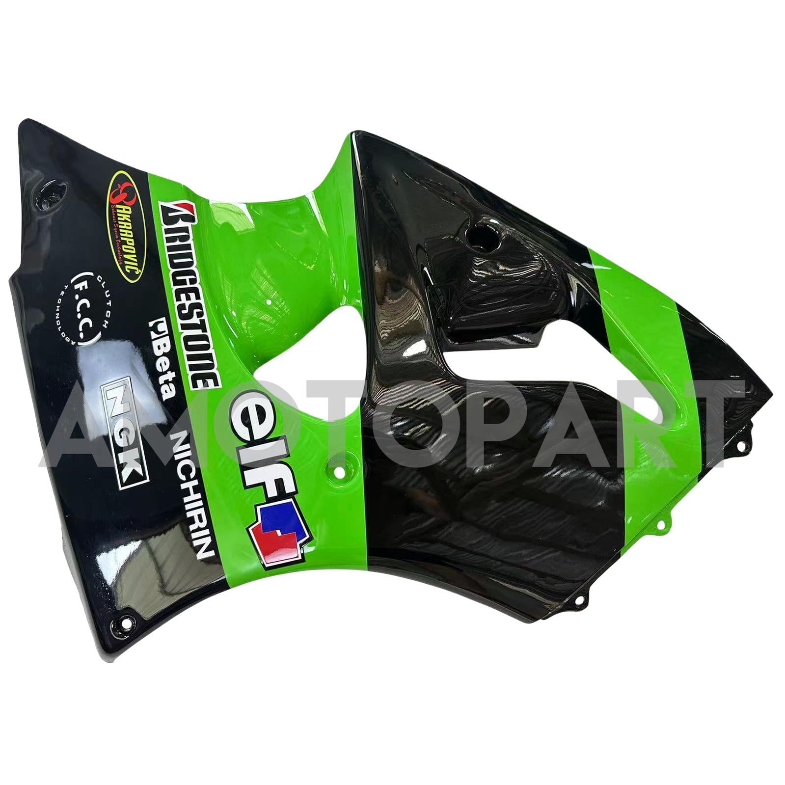 Amotopart 1998-1999 Kawasaki ZX6R Green&Black Style2 Fairing Kit