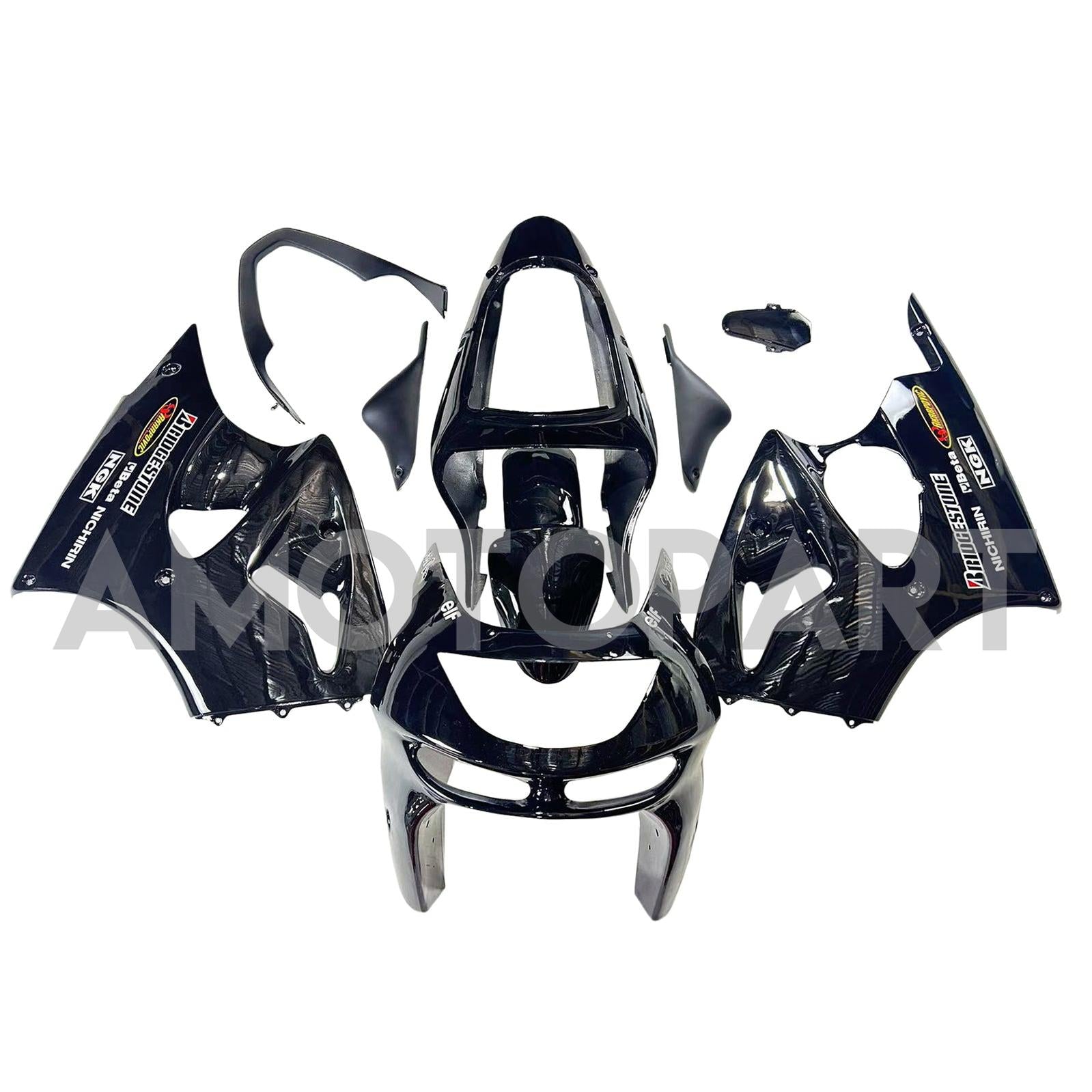 Amotopart 1998-1999 Kawasaki ZX6R Black Fairing Kit