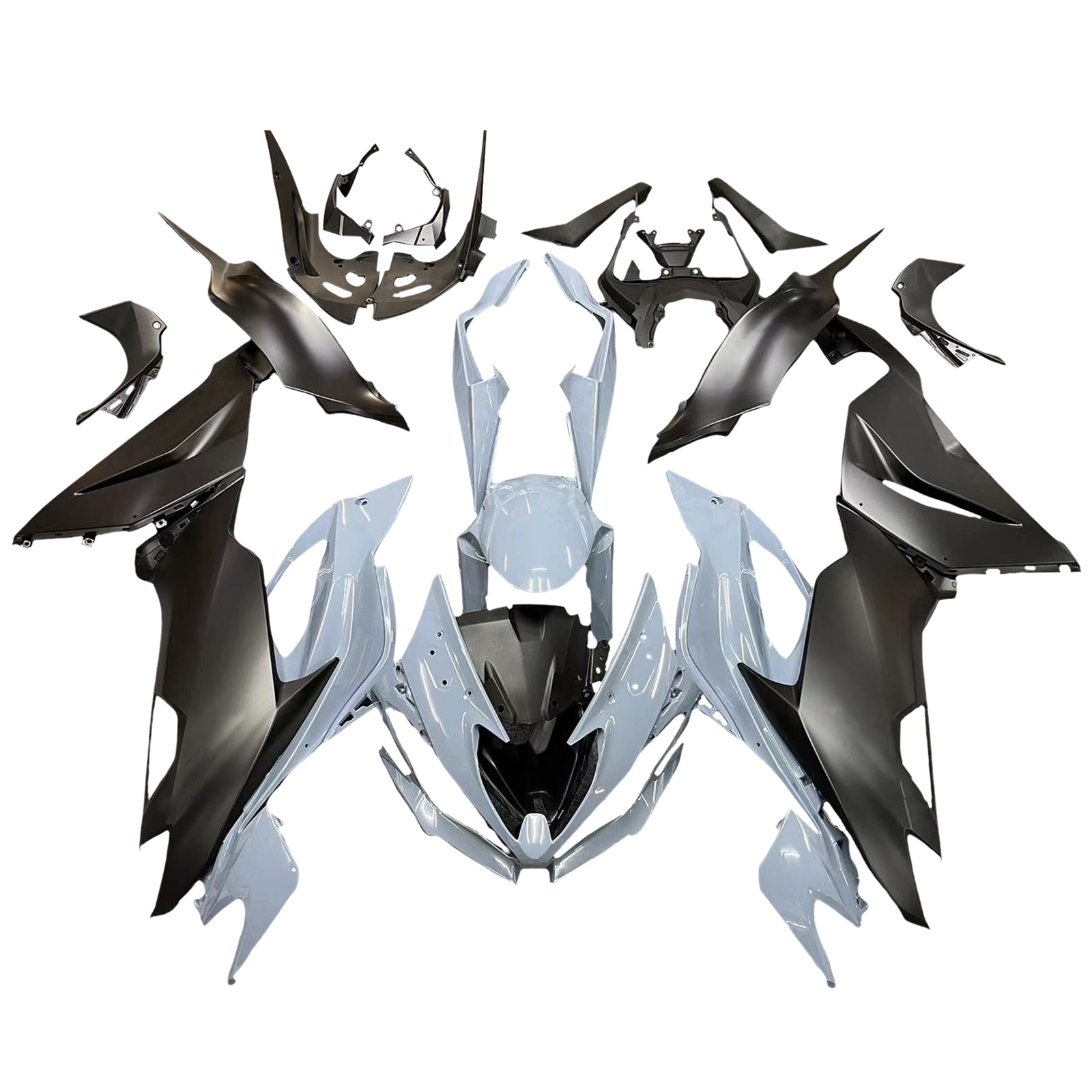 Amotopart Kawasaki ZX6R 2019-2023 Gray Black Fairing Kit