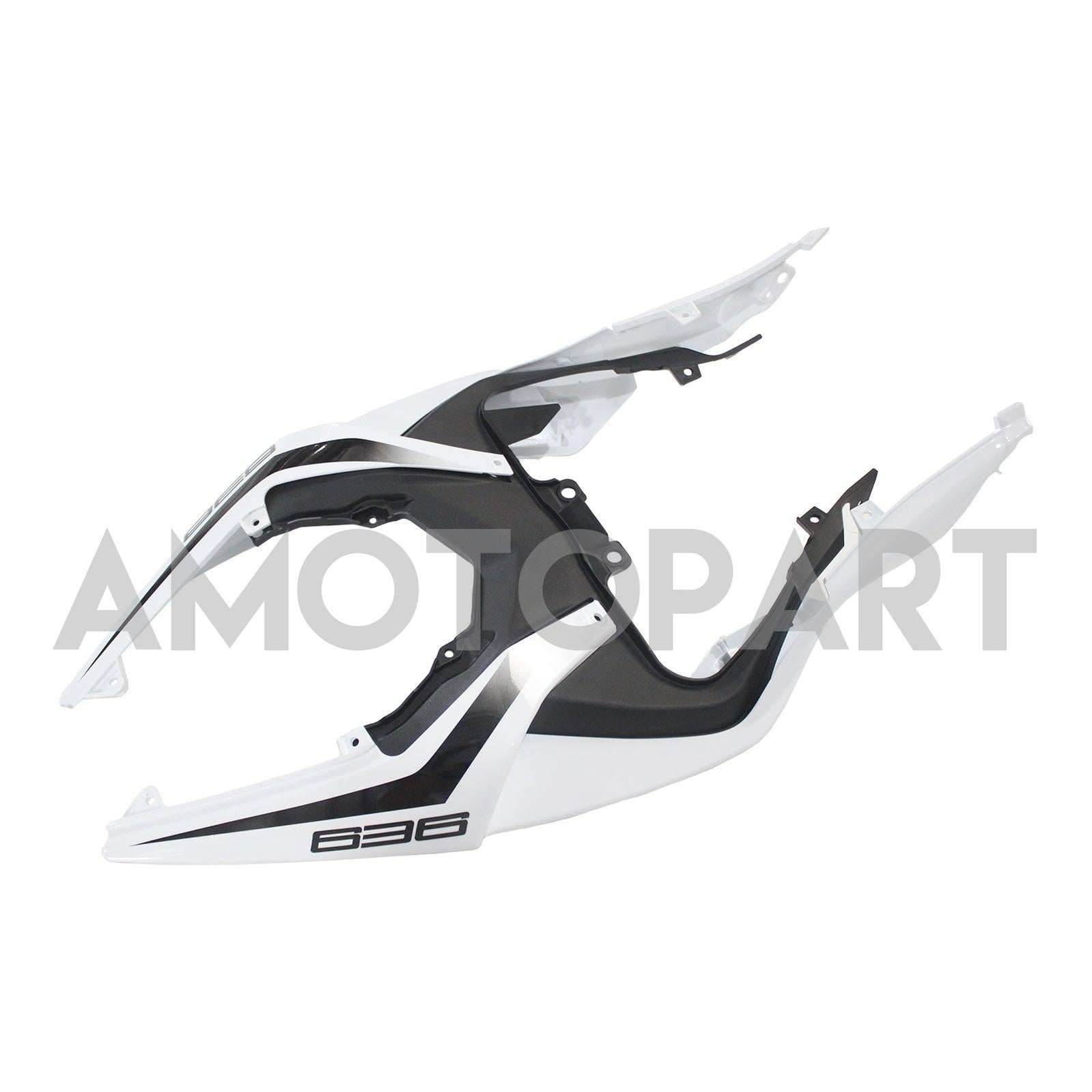 Amotopart 2019-2023 Kawasaki ZX6R White Gray Fairing Kit