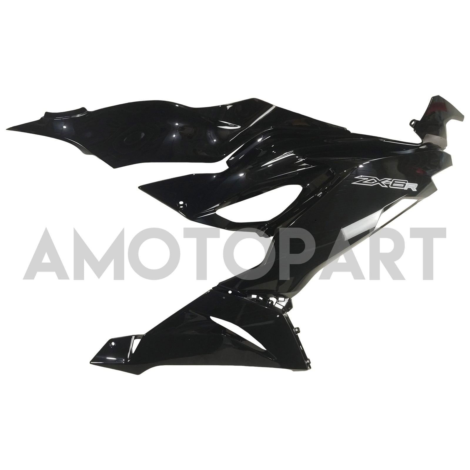 Amotopart Kawasaki 2019-2023 ZX6R Gloss Black Fairing Kit