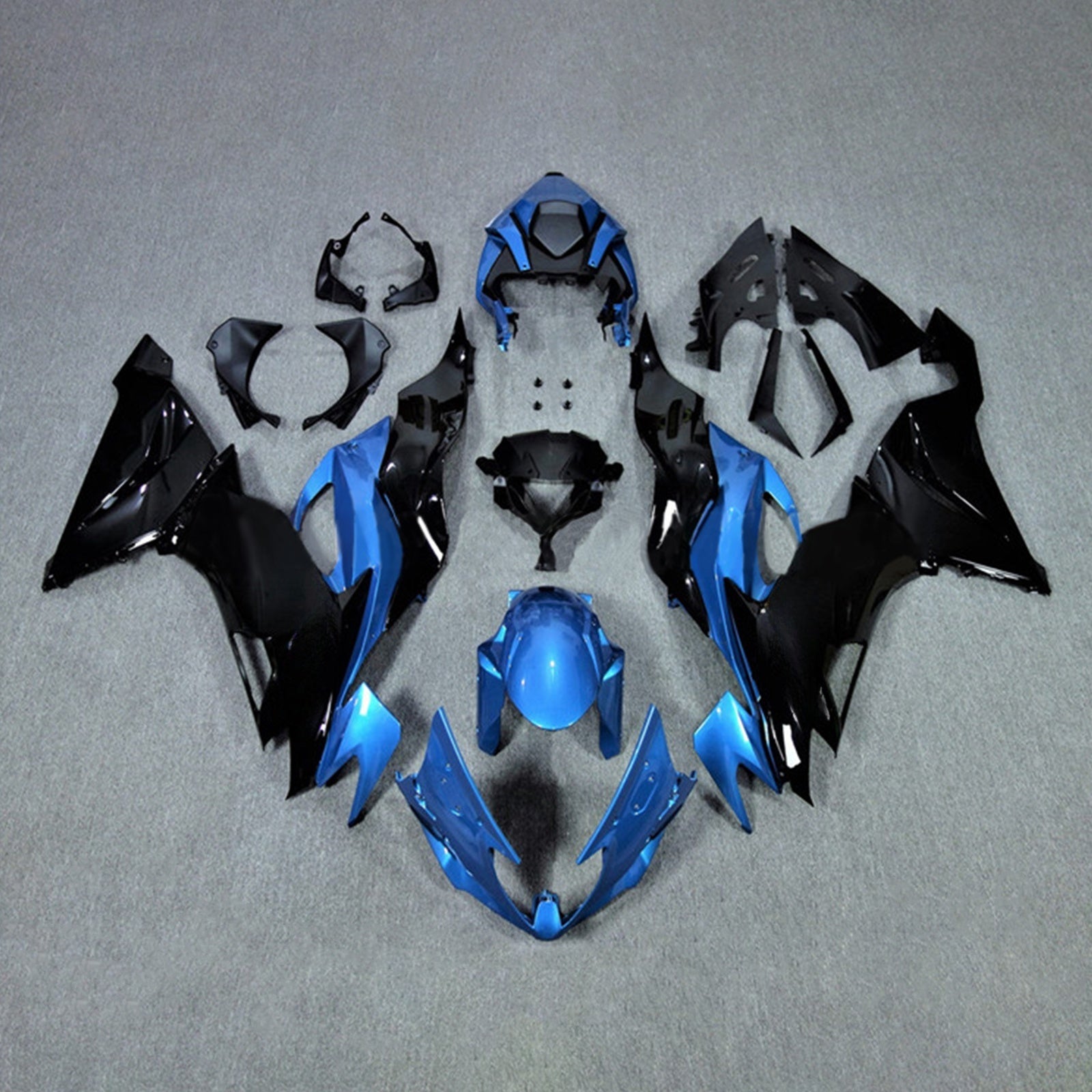 Amotopart Kawasaki 2019-2023 ZX6R ブラック ブルー フェアリングキット
