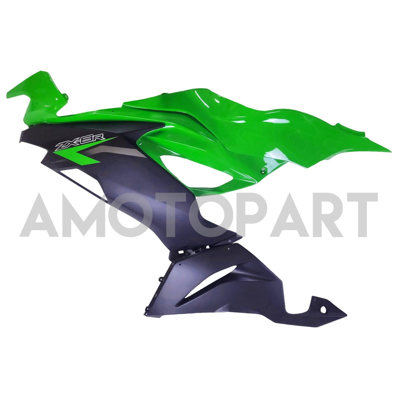 Amotopart Kawasaki 2019-2023 ZX6R Black Green Fairing Kit