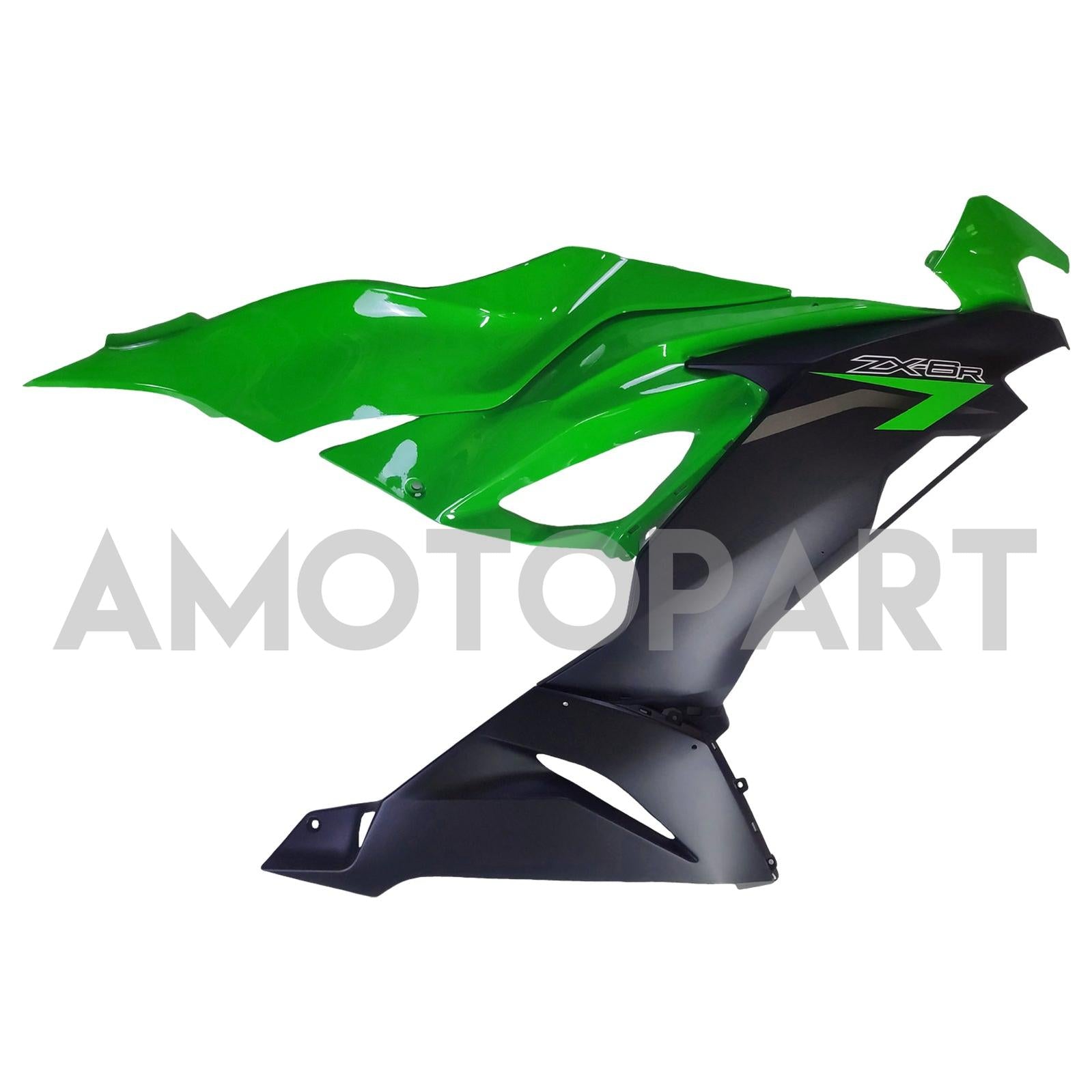 Amotopart Kawasaki 2019-2023 ZX6R Black Green Fairing Kit