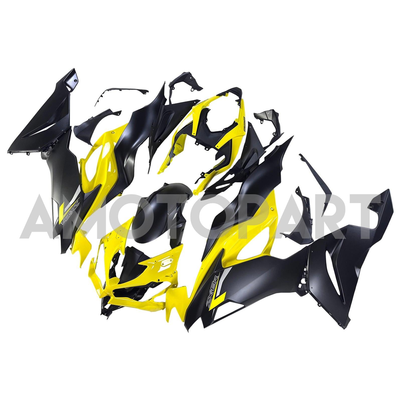 Amotopart Kawasaki 2019-2023 ZX6R Black Yellow Fairing Kit