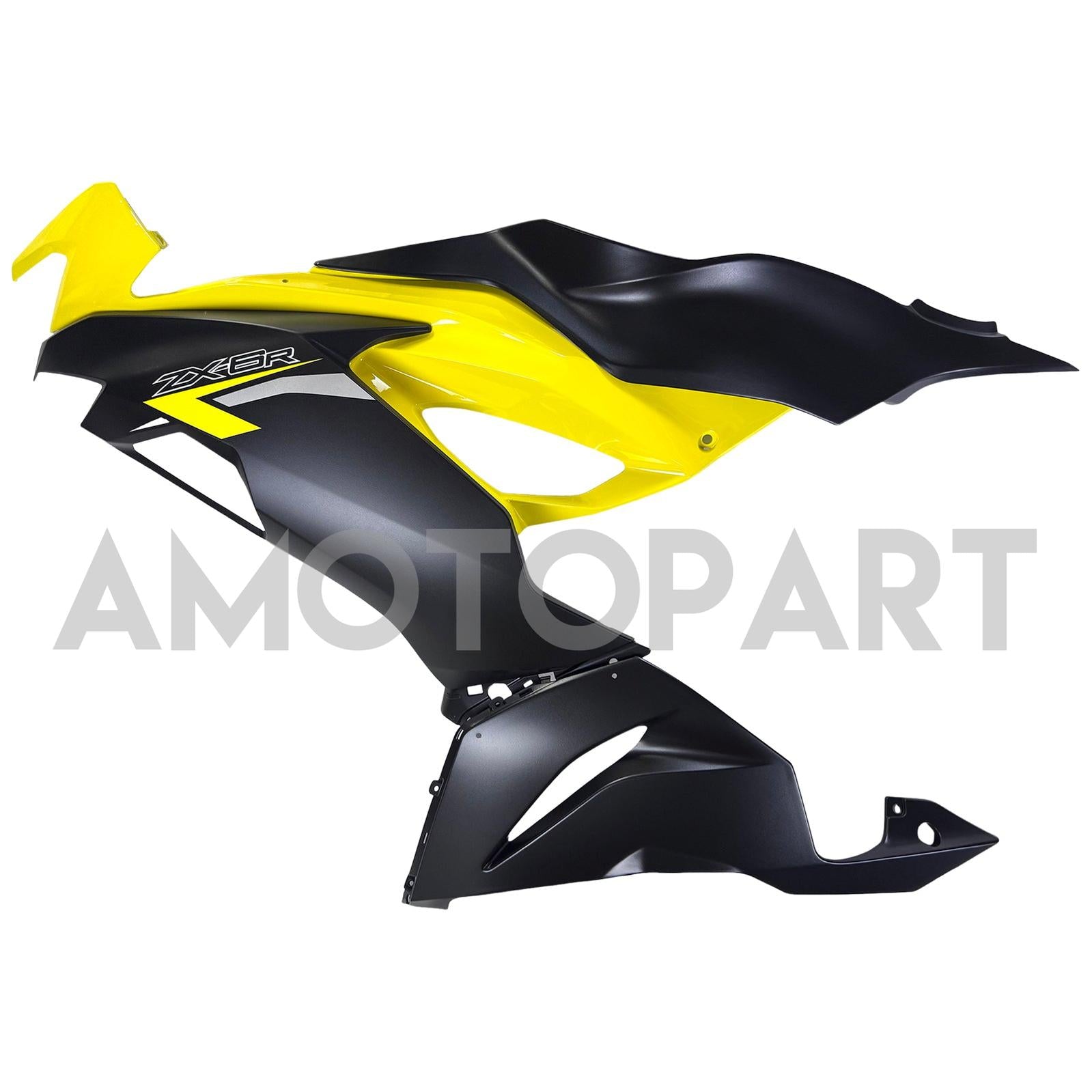 Amotopart Kawasaki 2019-2023 ZX6R Black Yellow Fairing Kit