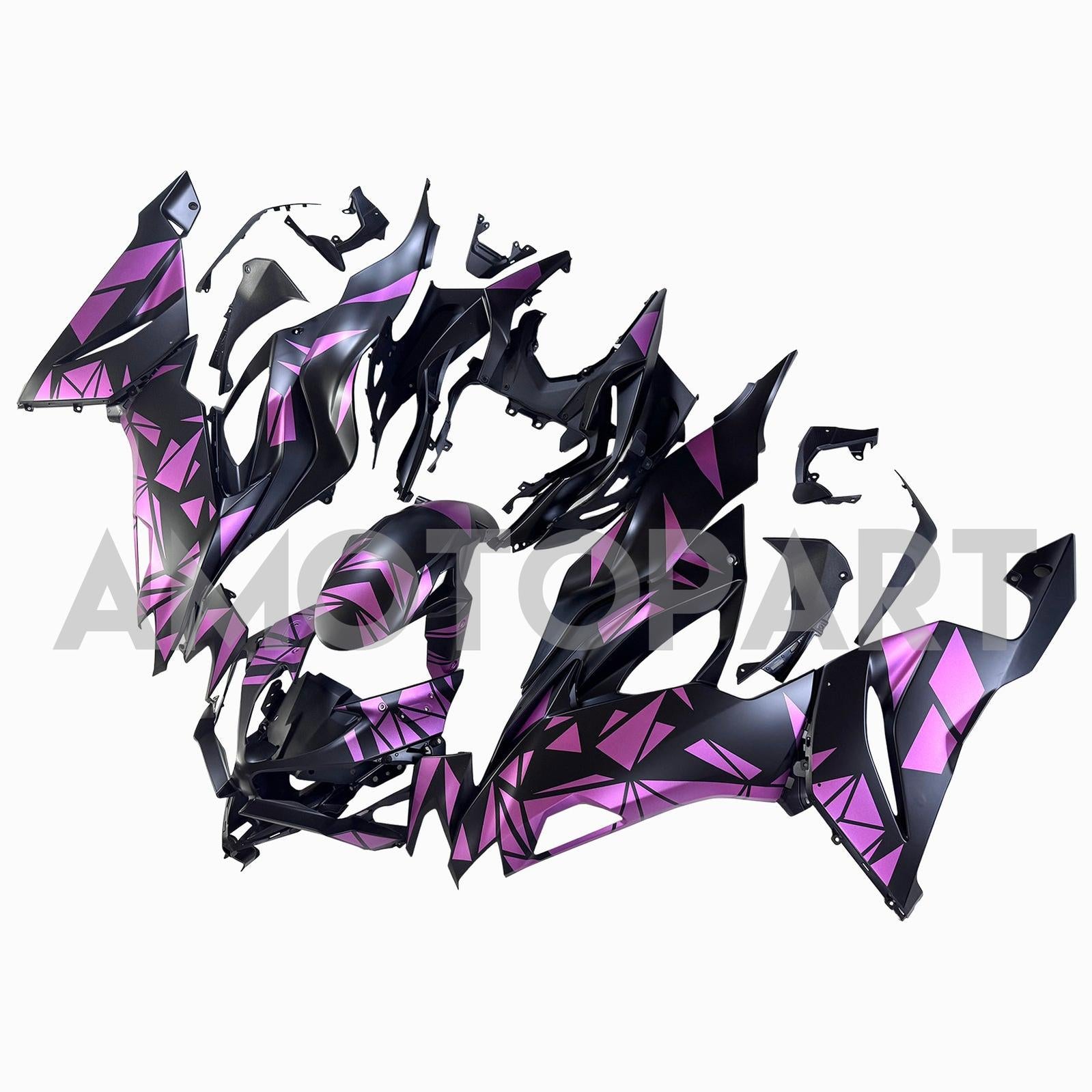 Amotopart 2019-2023 Kawasaki ZX6R Black&Pink Fairing Kit