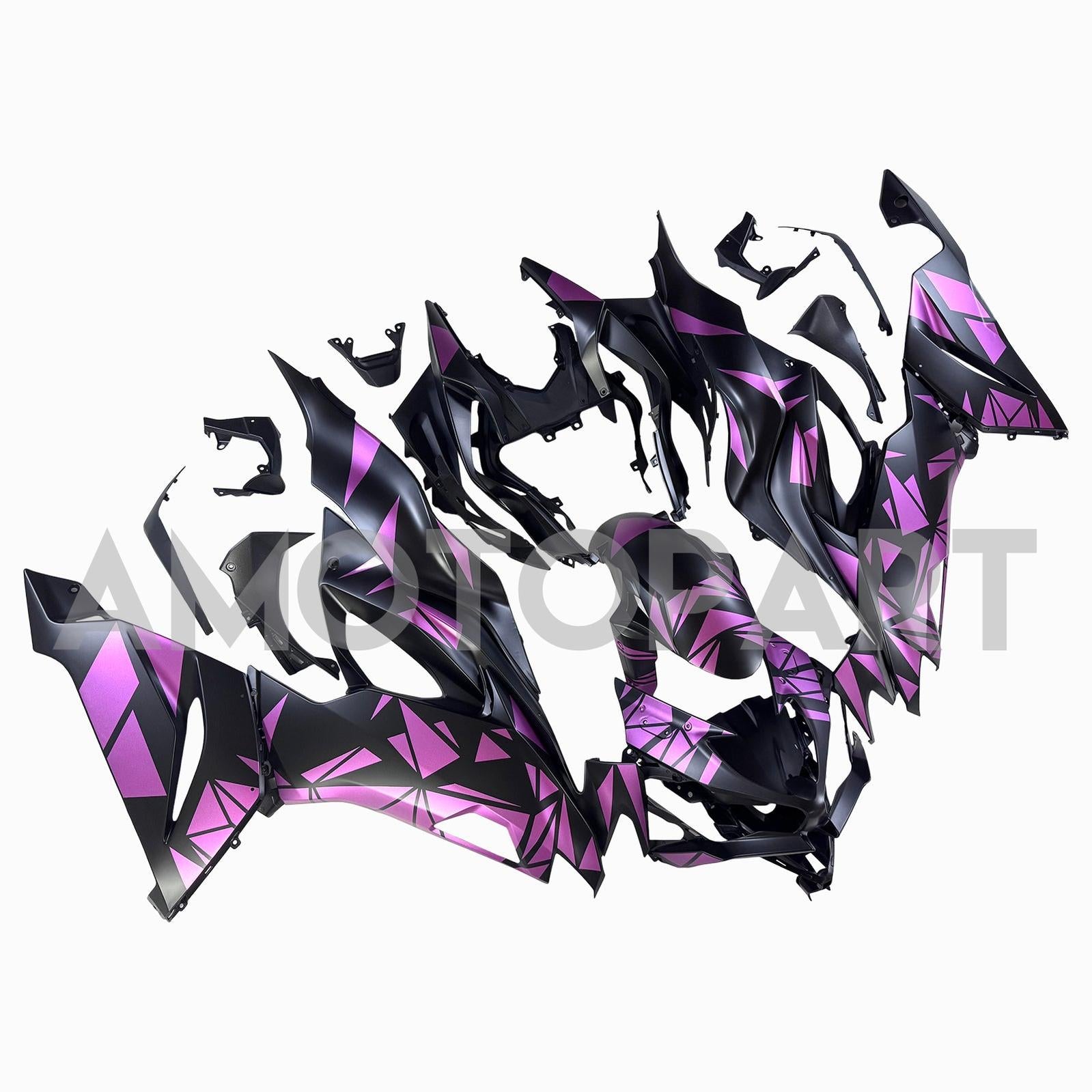 Amotopart 2019-2023 Kawasaki ZX6R Black&Pink Fairing Kit