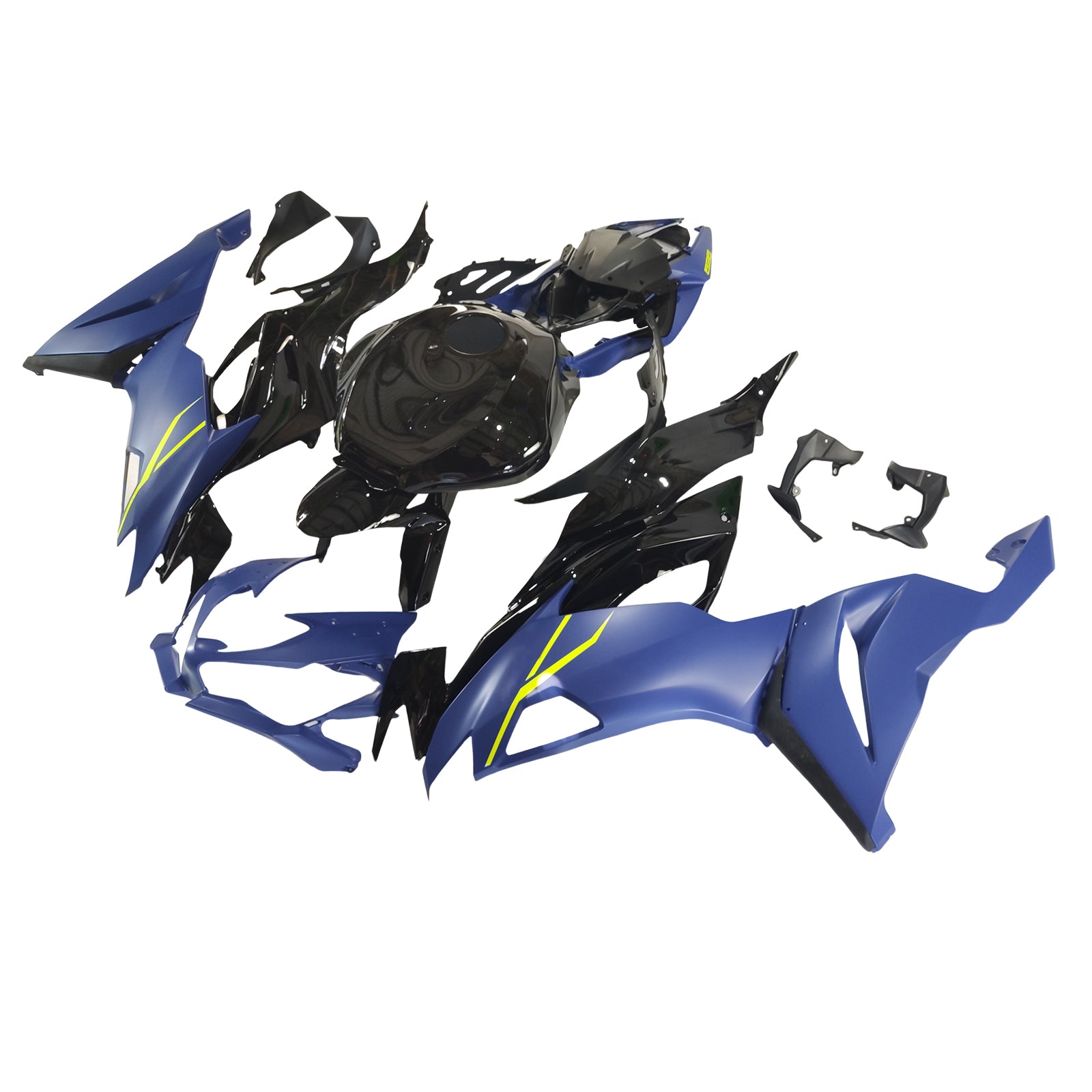 Amotopart 2019-2023 Kawasaki ZX6R Black Blue Fairing Kit
