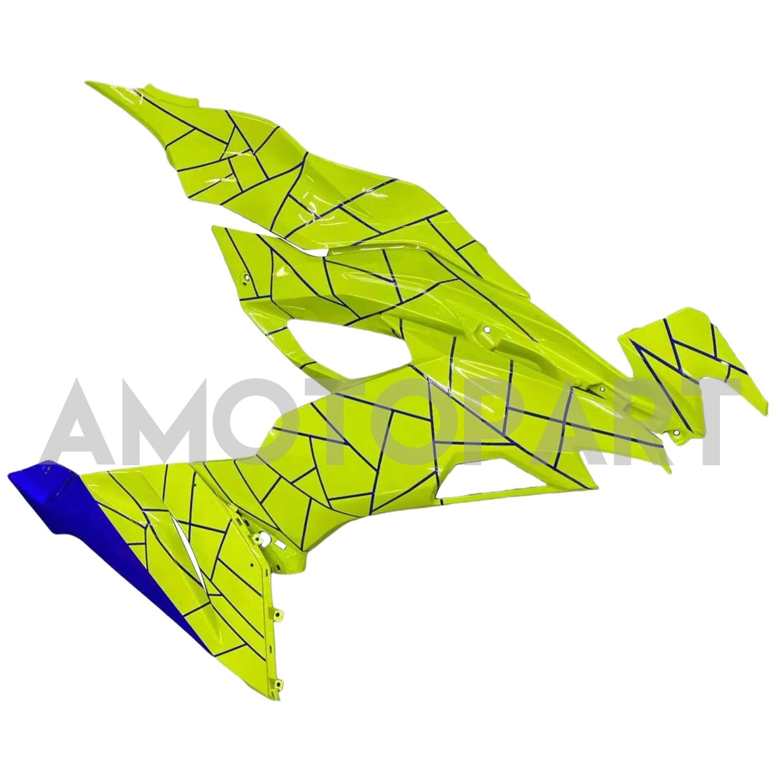 Amotopart 2019-2023 Kawasaki ZX6R Blue Yellow Fairing Kit