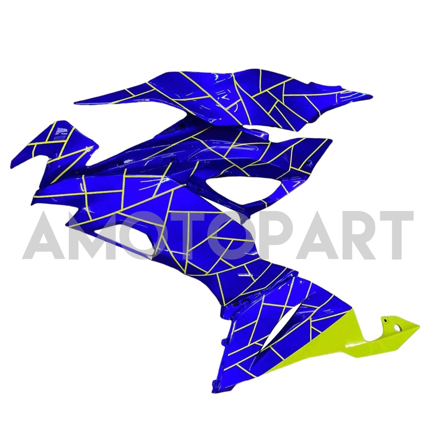 Amotopart 2019-2023 Kawasaki ZX6R Blue Yellow Fairing Kit