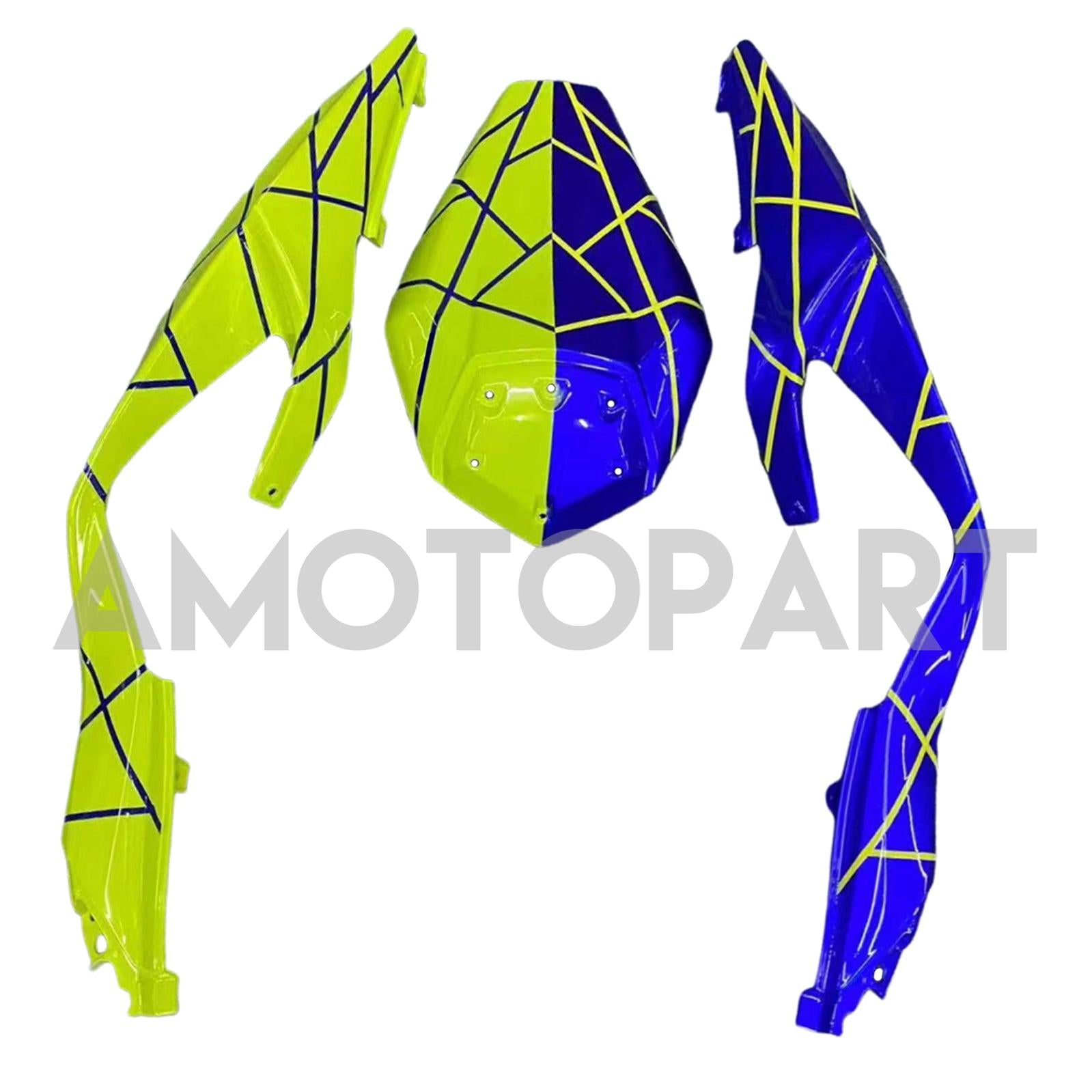 Amotopart 2019-2023 Kawasaki ZX6R Blue Yellow Fairing Kit