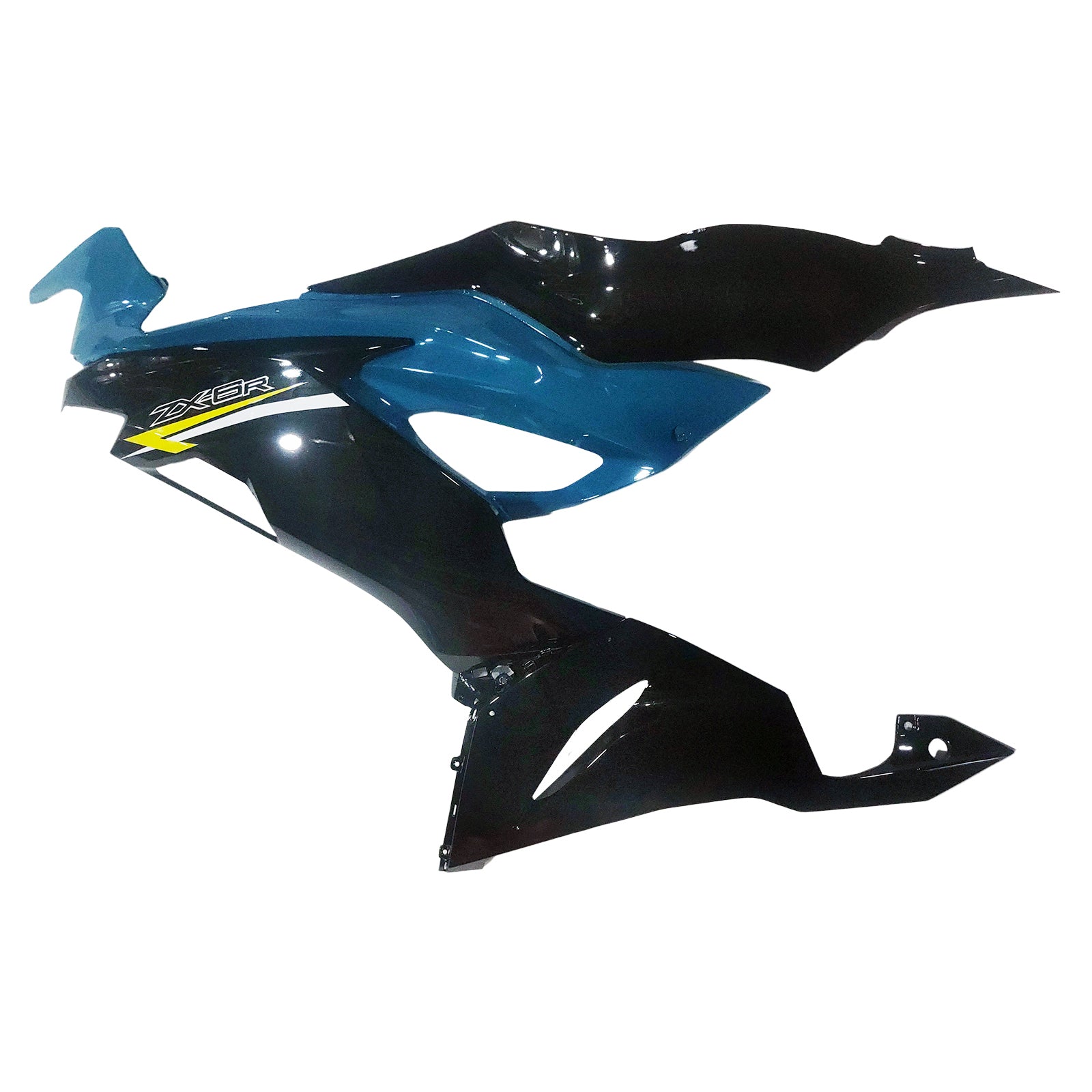 Amotopart 2019-2023 Kawasaki ZX6R ブラック ライトブルー フェアリングキット