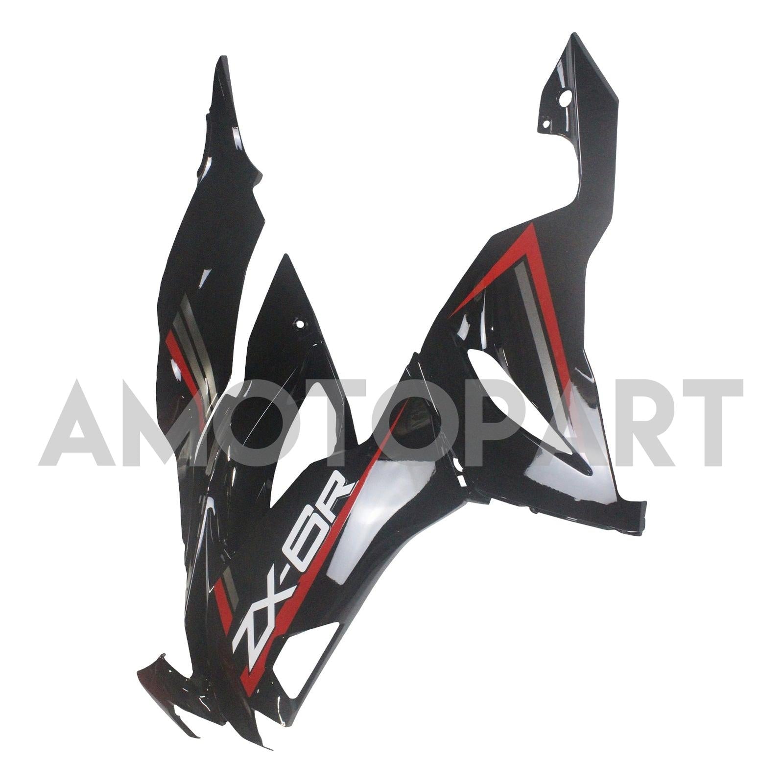 Amotopart 2019-2023 Kawasaki ZX6R Glossy Red Black Fairing Kit