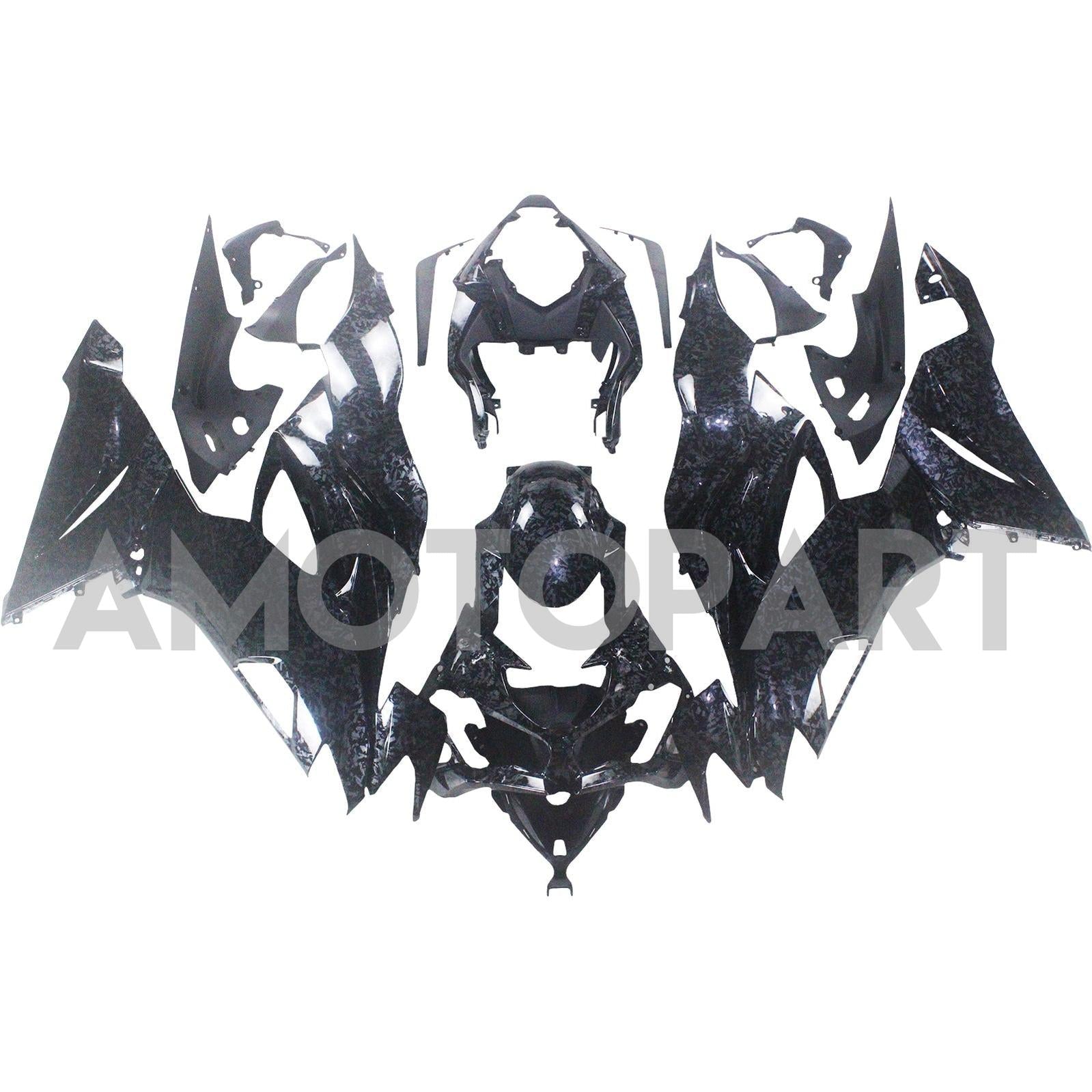 Amotopart 2019-2023 Kawasaki ZX6R Carbon Marble Fairing Kit