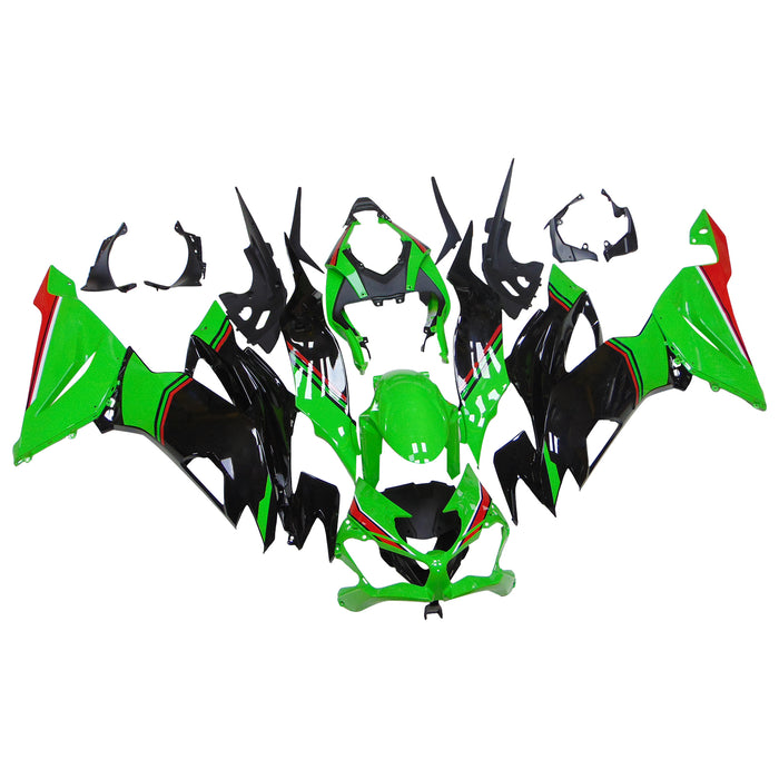 Amotopart 2019-2023 Kawasaki ZX6R Green Black Fairing Kit