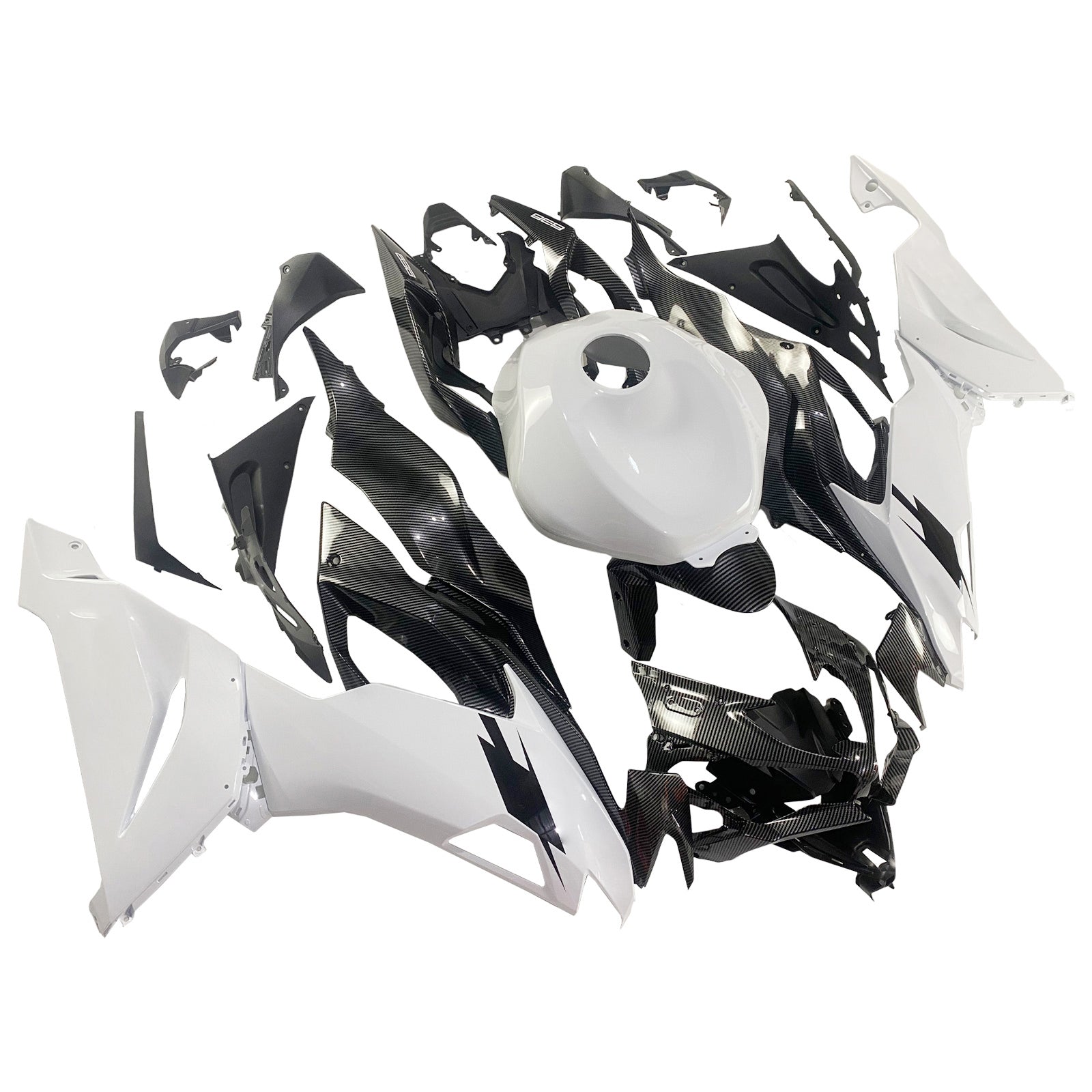 Amotopart 2019-2023 Kawasaki ZX6R Carbon Fiber White Fairing Kit