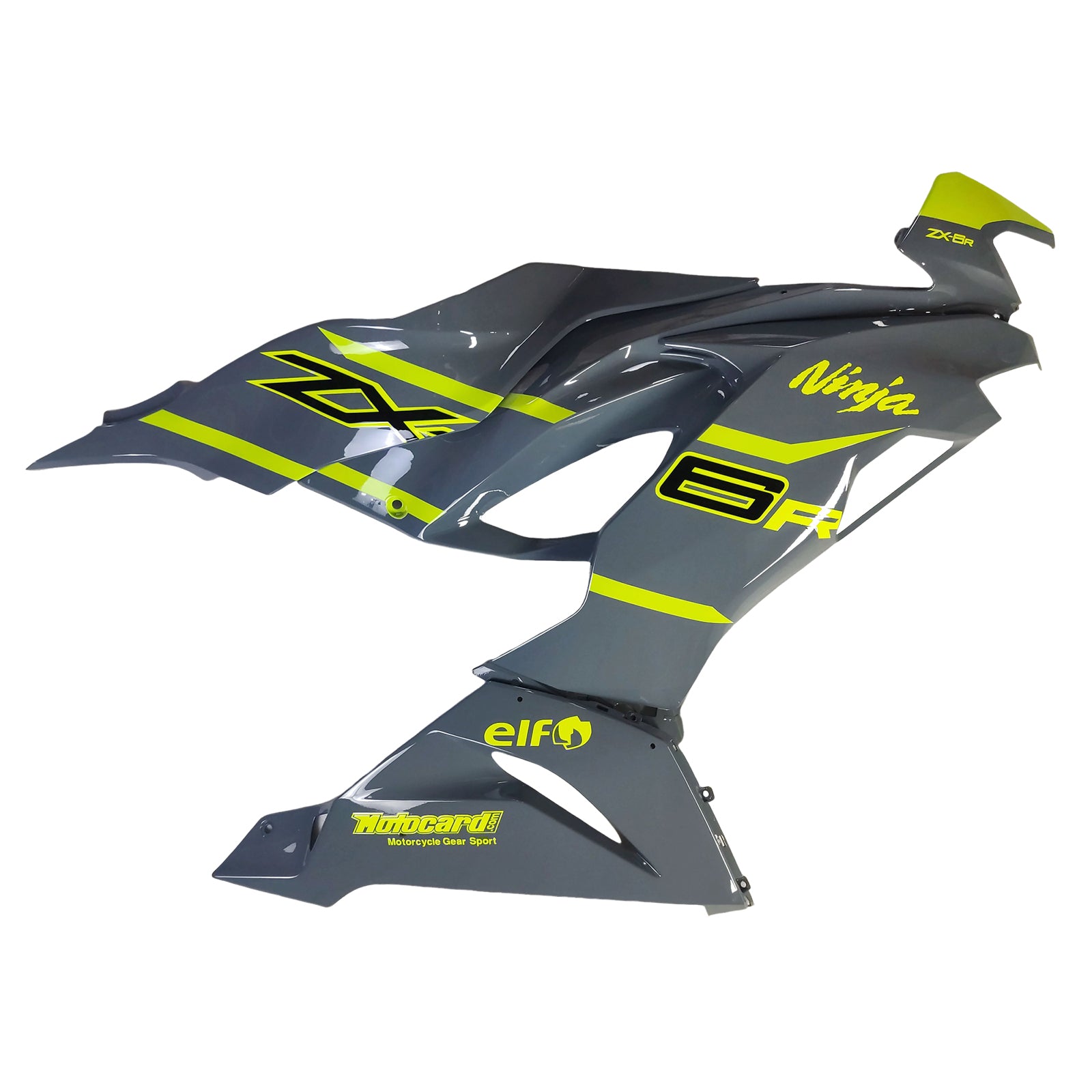 Amotopart 2019-2023 kit kawasaki zx6r grigio giallo carenatura