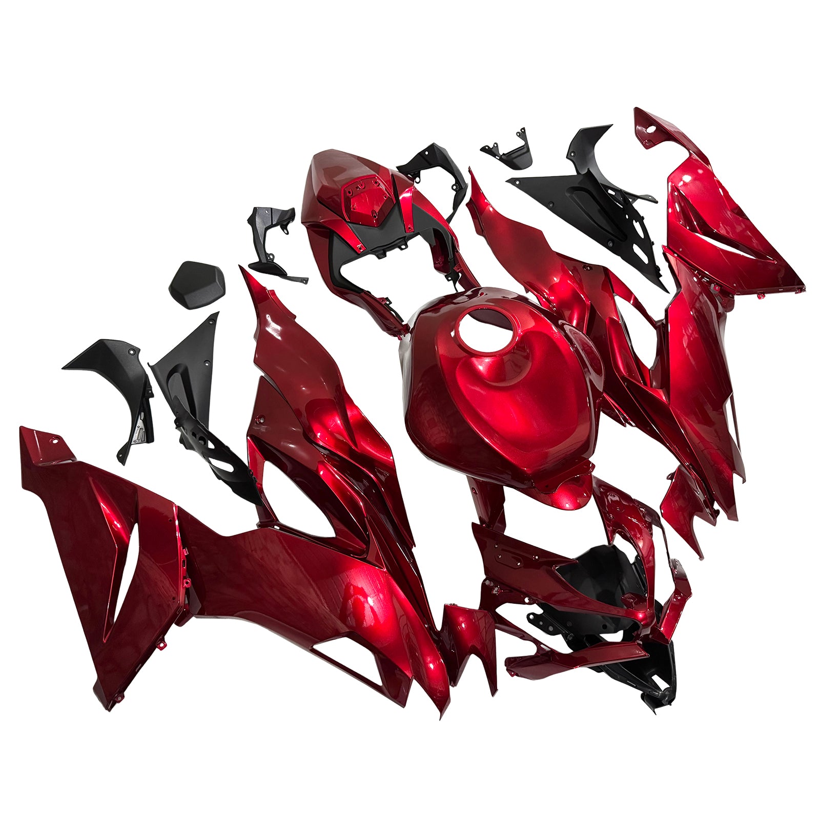 Amotopart 2019-2023 Kawasaki ZX6R Glossy Red Fairing Kit
