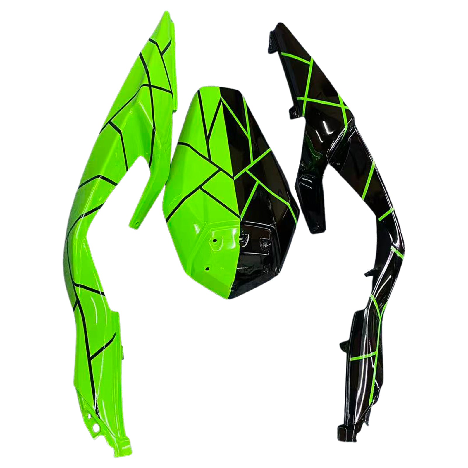 Amotopart 2019-2023 Kawasaki ZX6R Green Black Fairing Kit