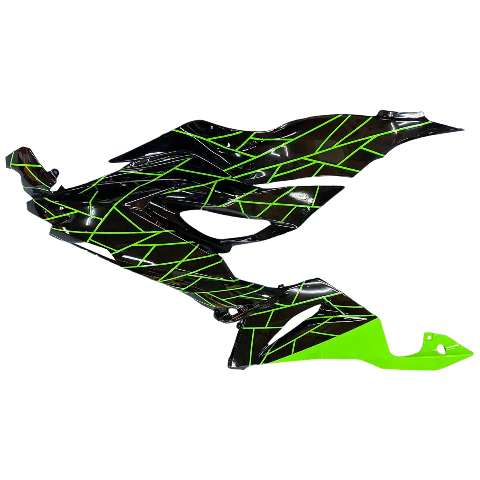 Amotopart 2019-2023 Kawasaki ZX6R Green Black Fairing Kit