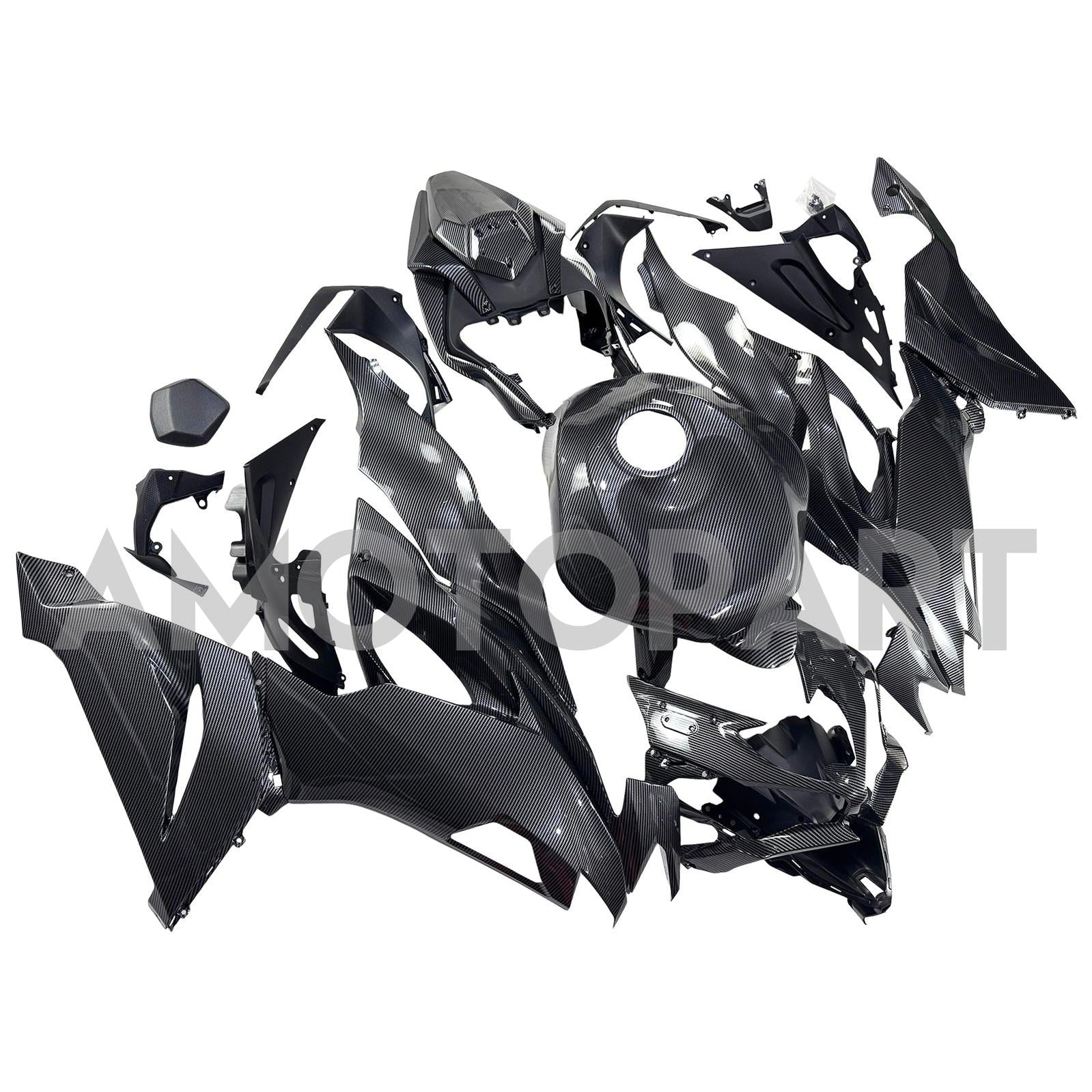 Amotopart 2019-2023 Kawasaki ZX6R Carbon Fiber Pattern Fairing Kit