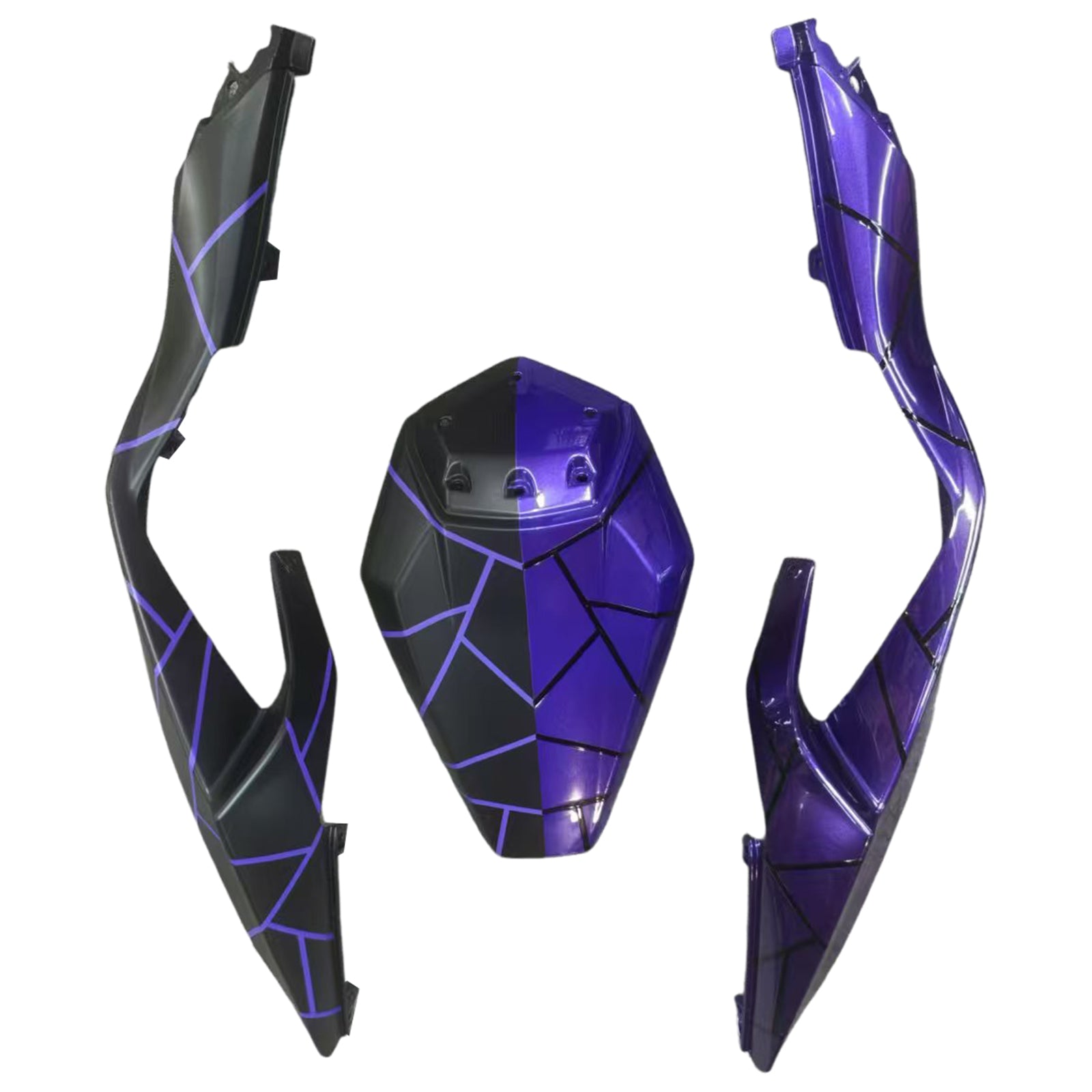 Amotopart 2019-2023 Kawasaki ZX6R Midnight Purple Matte Black Fairing Kit