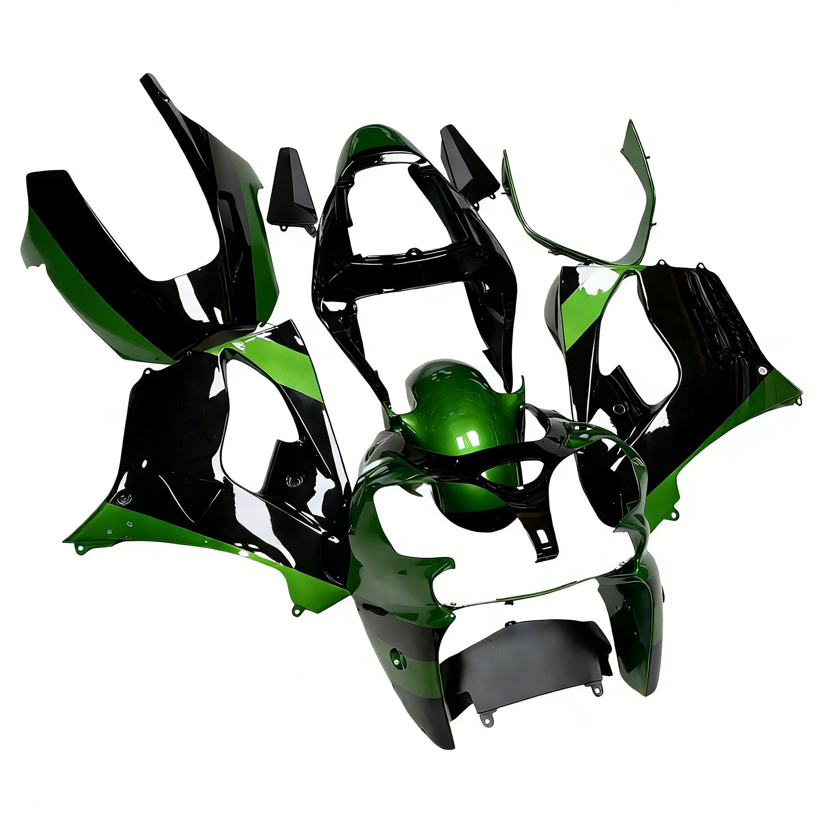 Amotopart Kawasaki 2002-2003 ZX9R Dark Green Black Fairing Kit