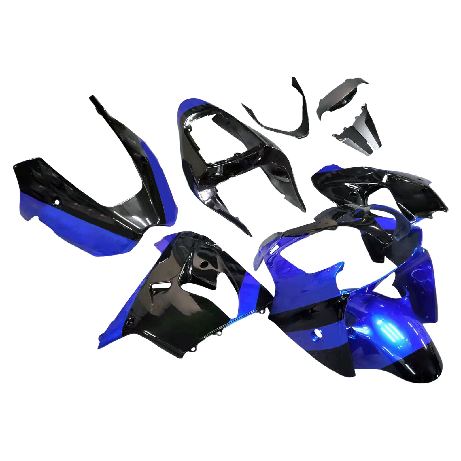 Amotopart 2002-2003 Kawasaki ZX9R Black & Blue Monster Style1 Fairing Kit