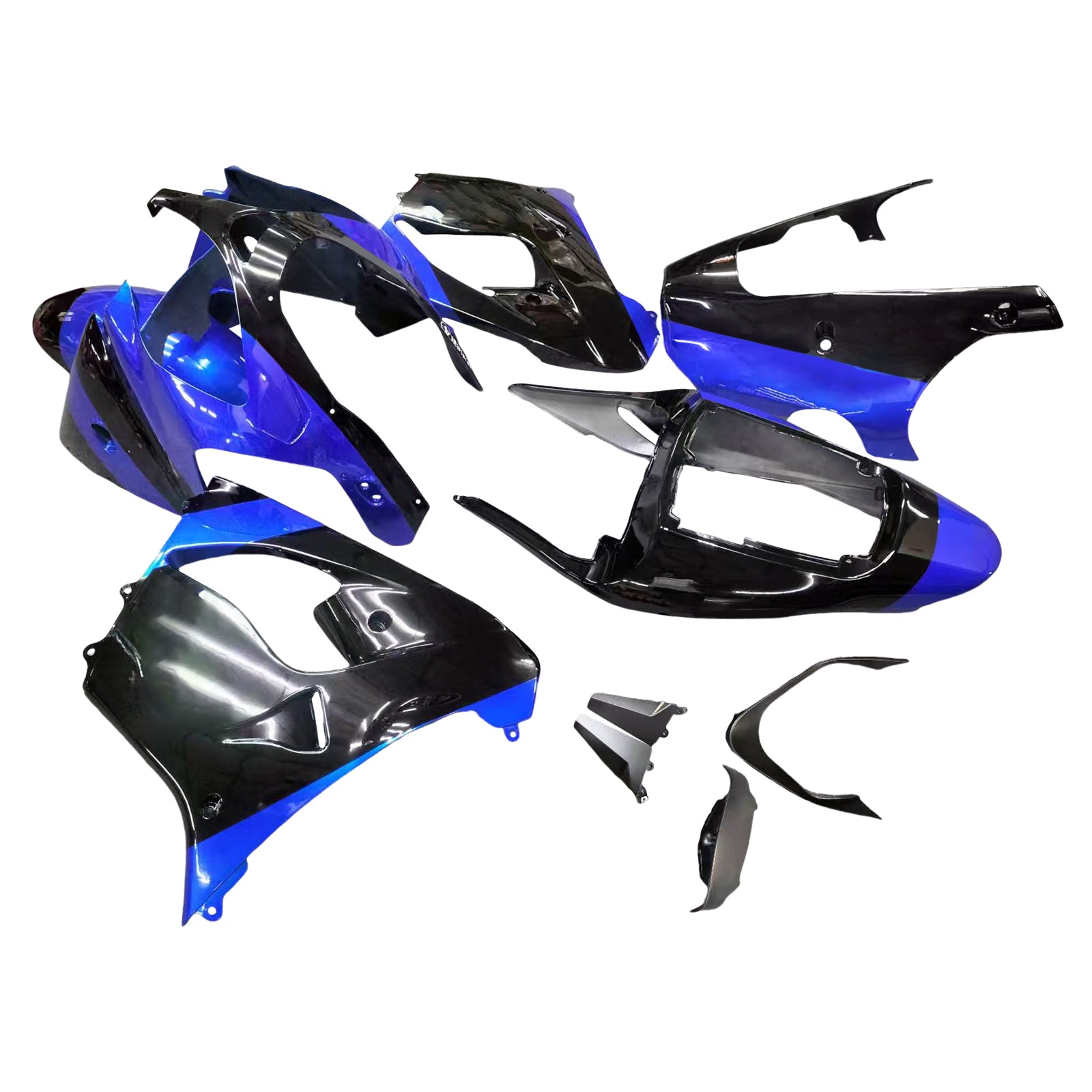 Amotopart 2002-2003 Kawasaki ZX9R Black & Blue Monster Style1 Fairing Kit