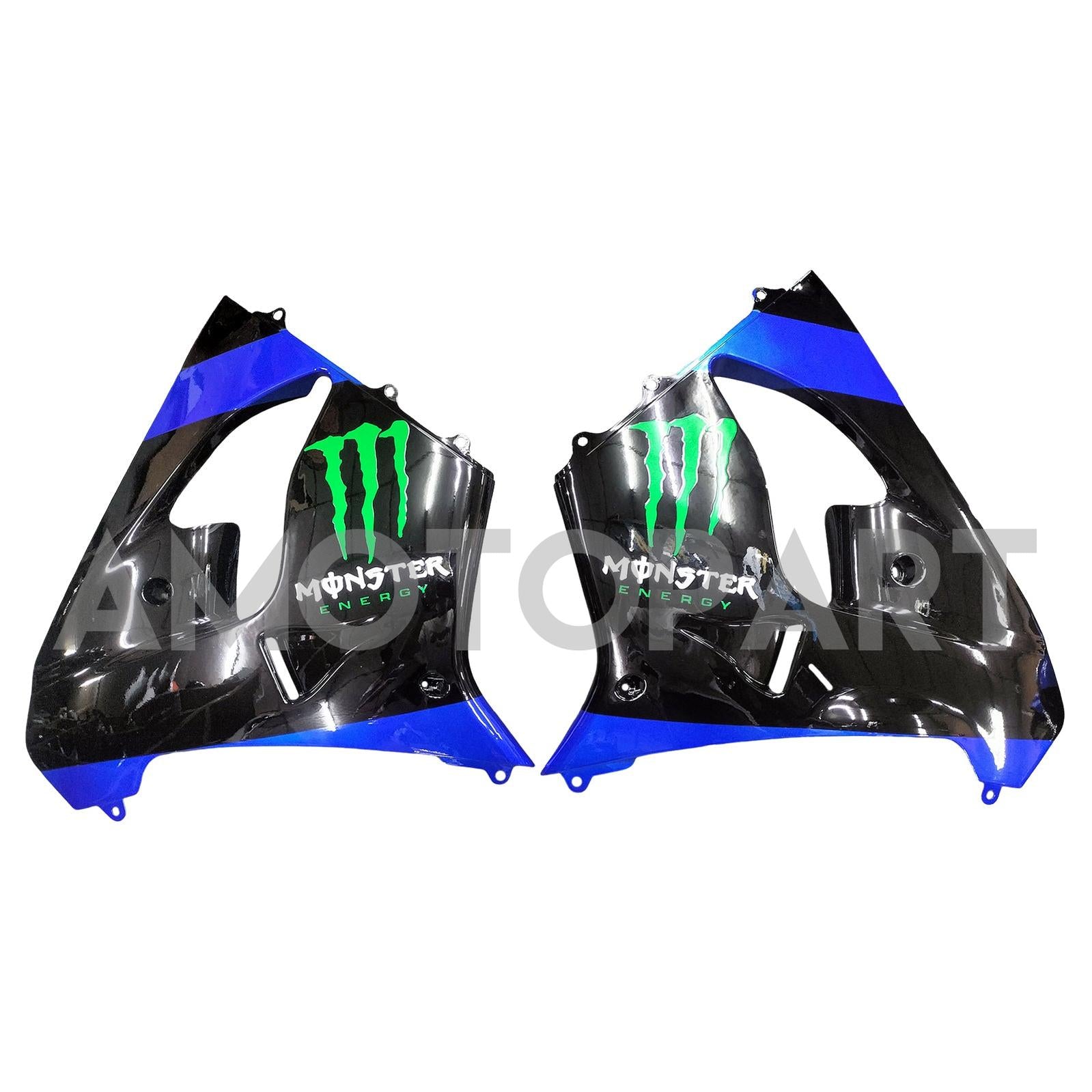 Amotopart 2002-2003 Kawasaki ZX9R Black & Blue Monster Style1 Fairing Kit