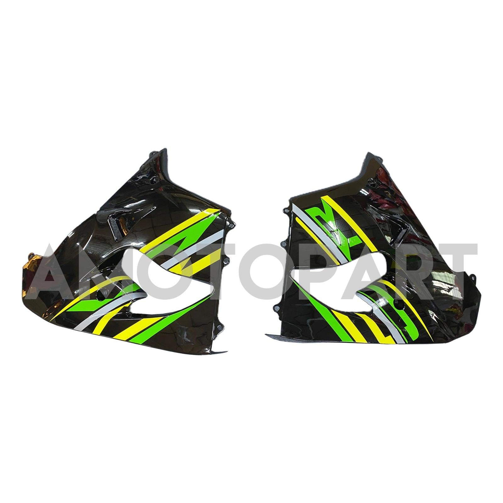 Amotopart 2002-2003 Kawasaki ZX9R Black & Green Style2 Fairing Kit