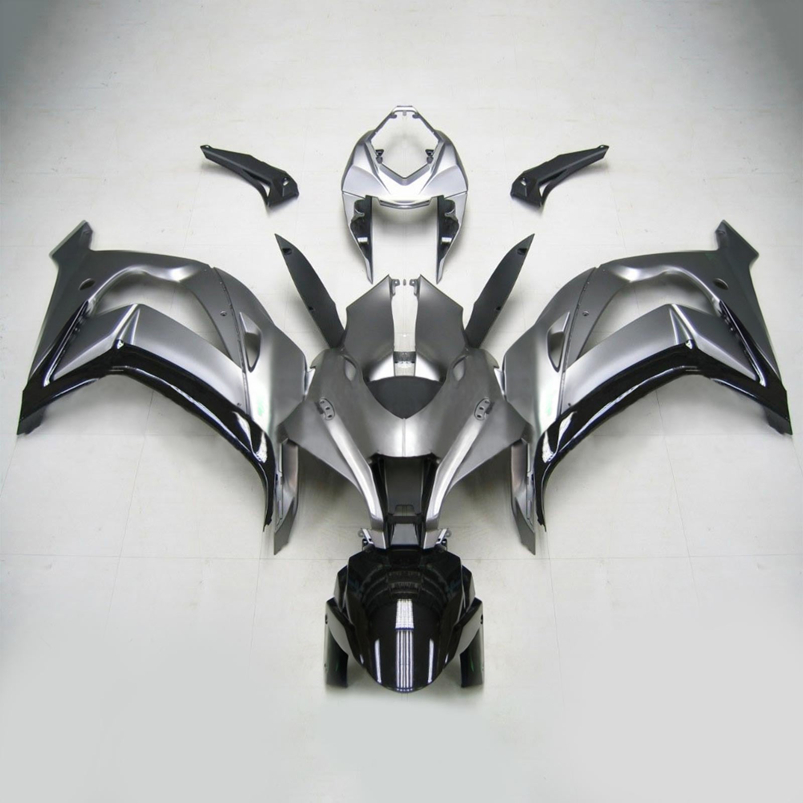 Amotopart Verkleidungsset für Kawasaki ZX10R 2016–2020 in Splittergrau