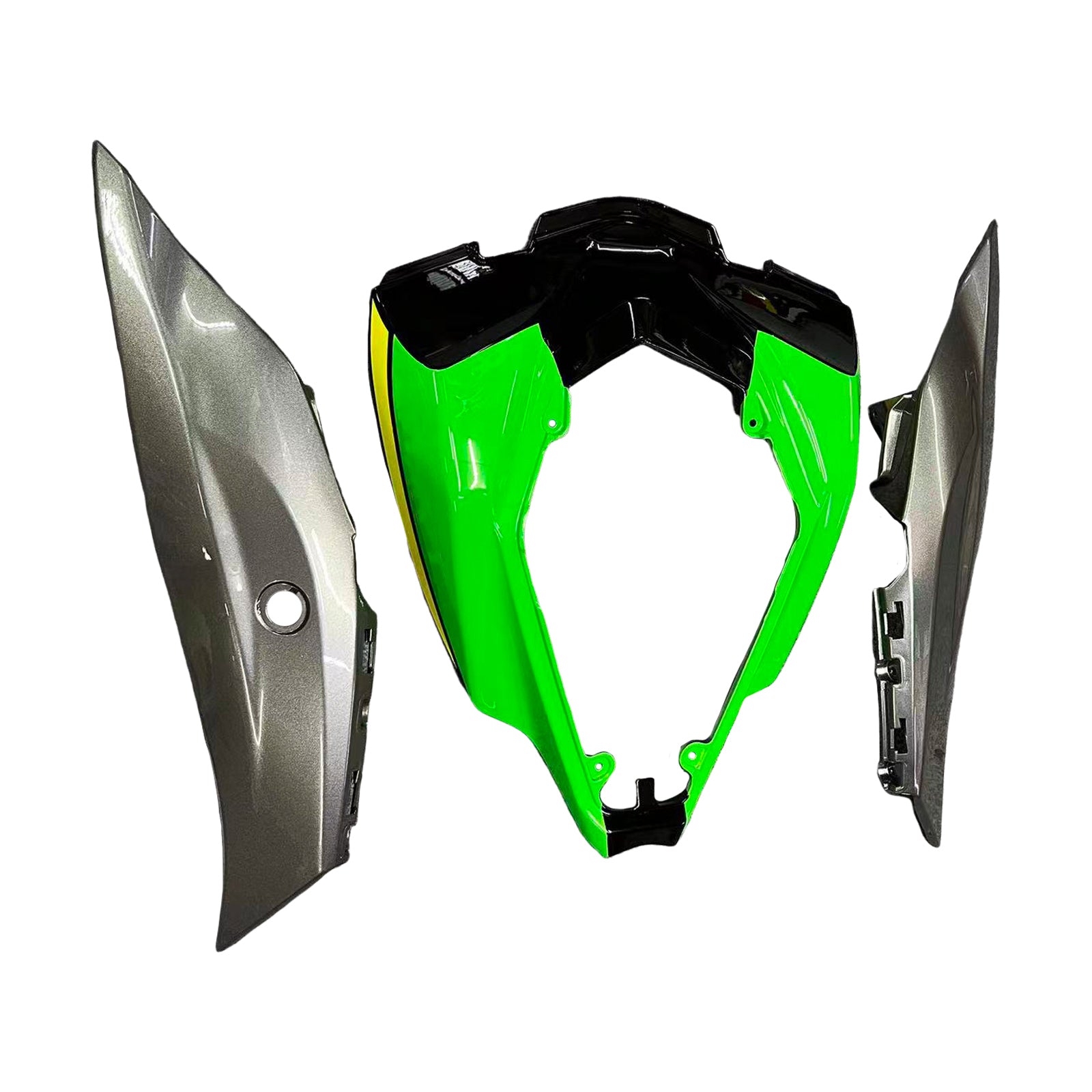 Amotopart Kawasaki 2016-2020 ZX10R Grøn Sort Farve Mix Fairing Kit