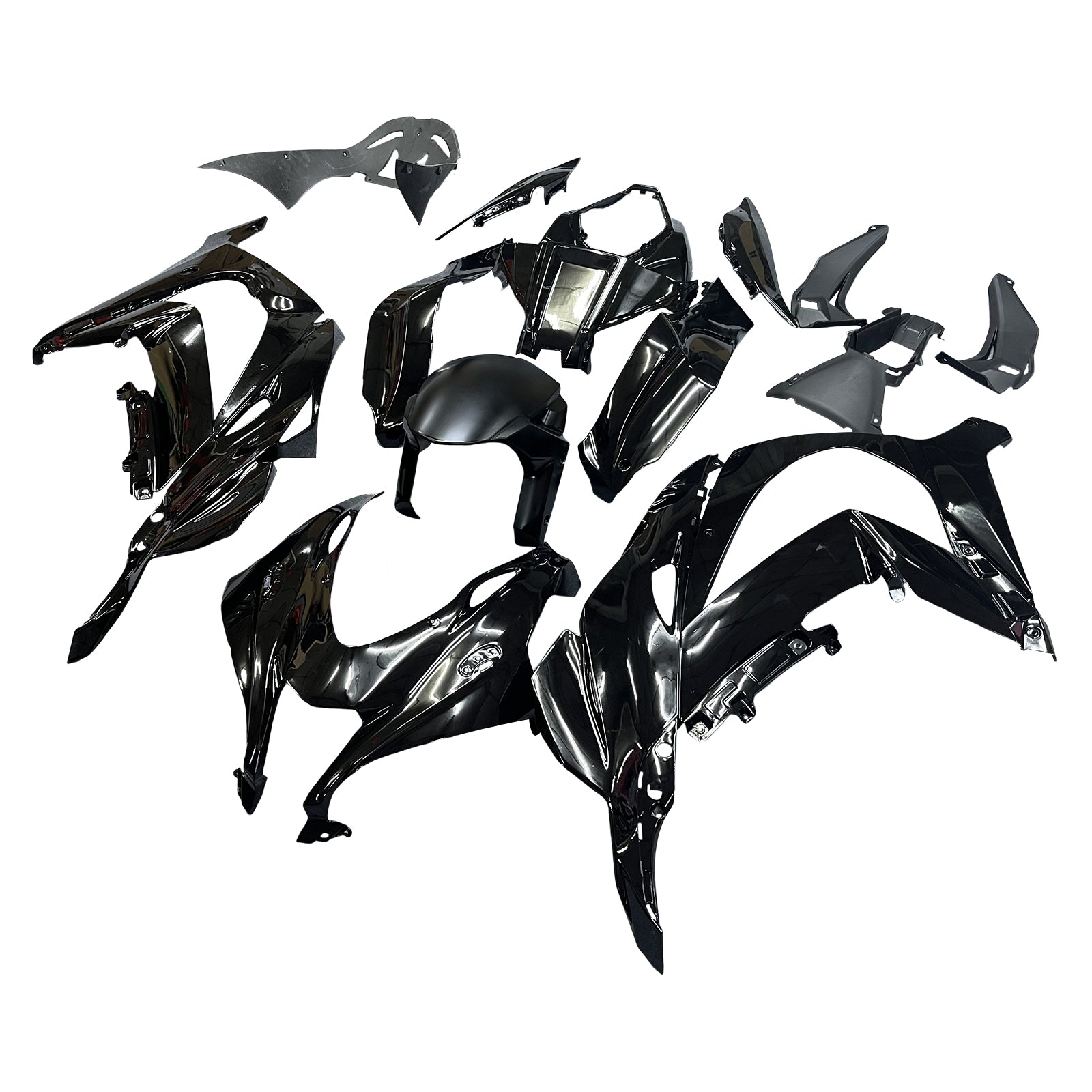 Amotopart Kawasaki 2016-2020 ZX10R Glossy Black Fairing Kit