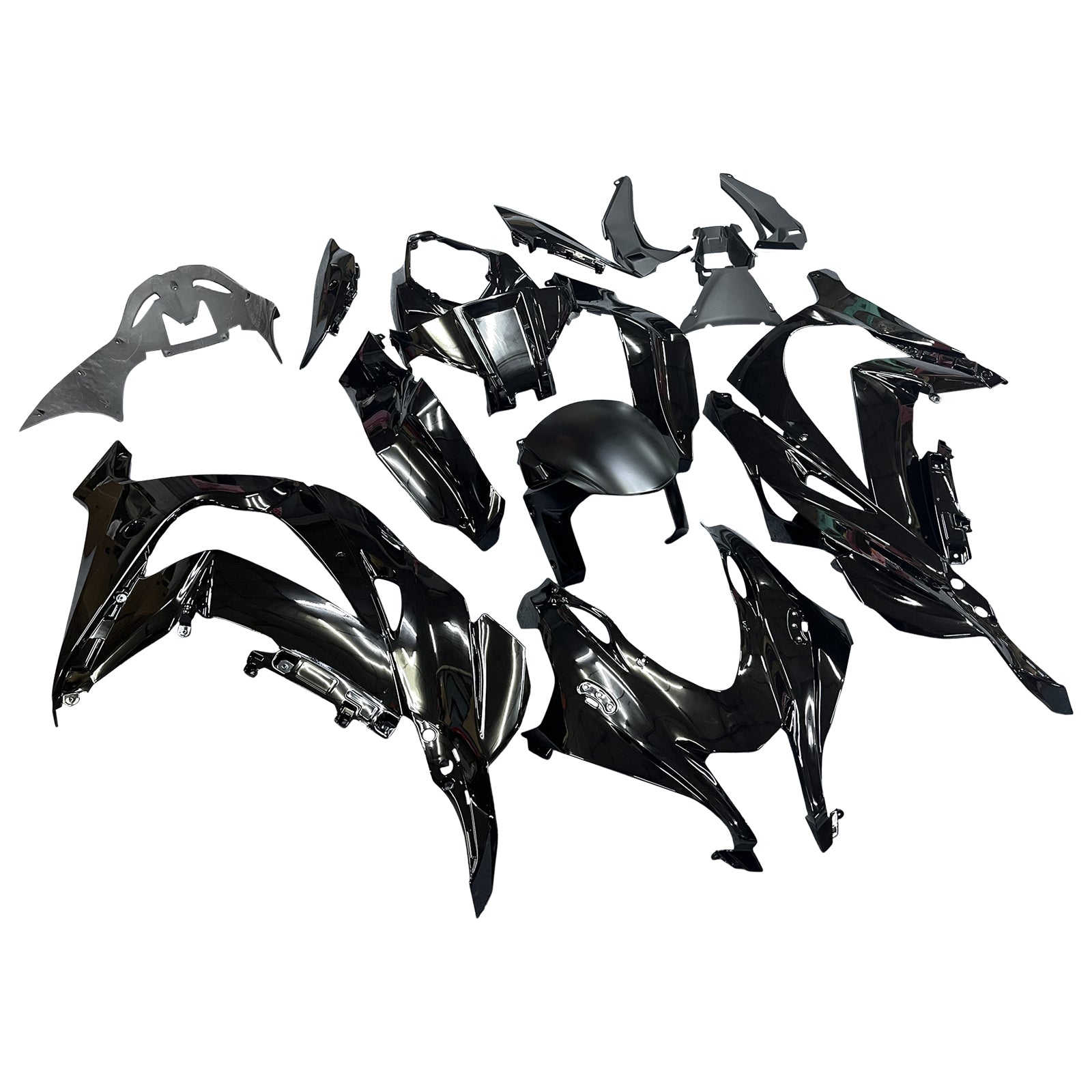 Amotopart Kawasaki 2016-2020 ZX10R Glossy Black Fairing Kit