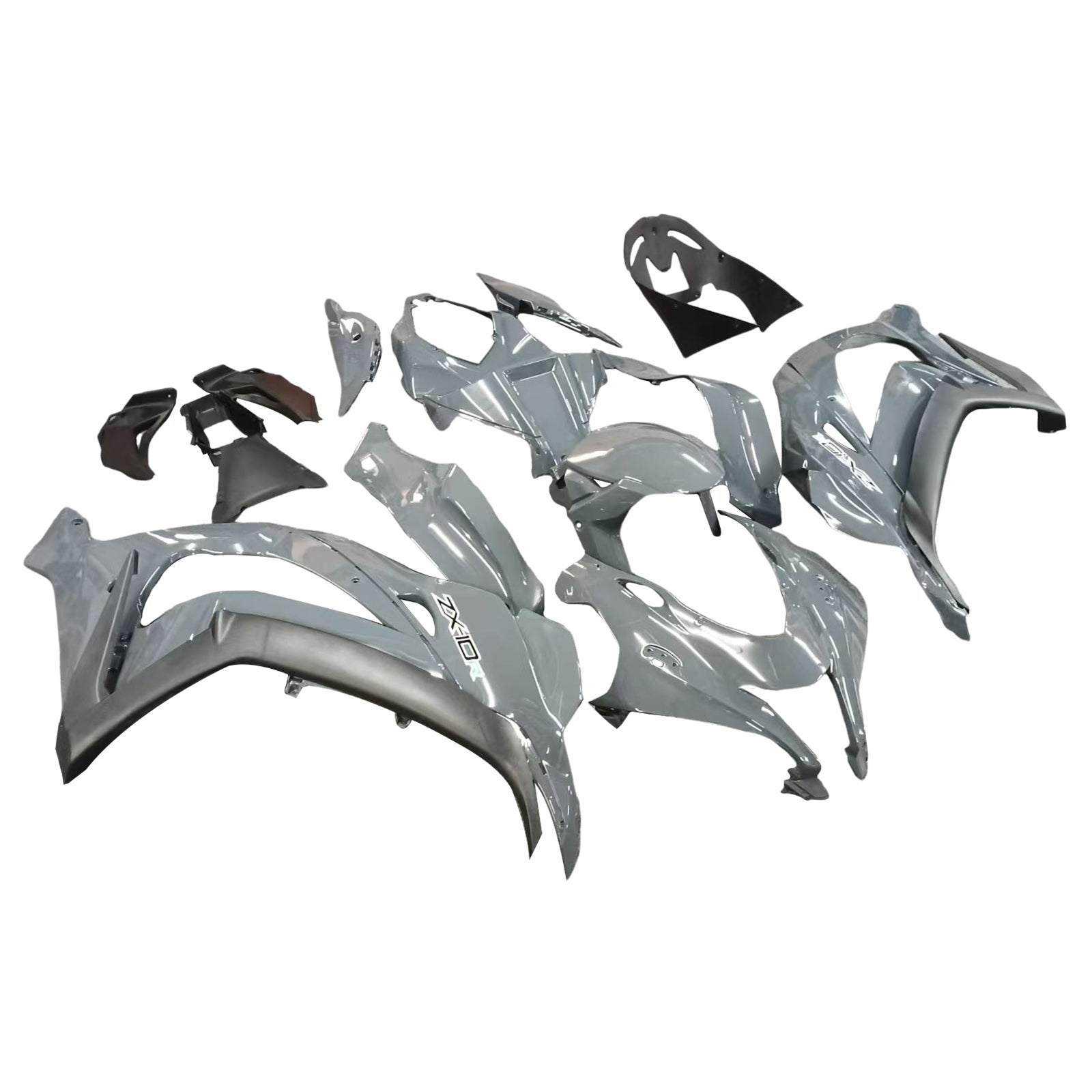 Amotopart Kawasaki 2016-2020 ZX10R Glossy Gray Fairing Kit