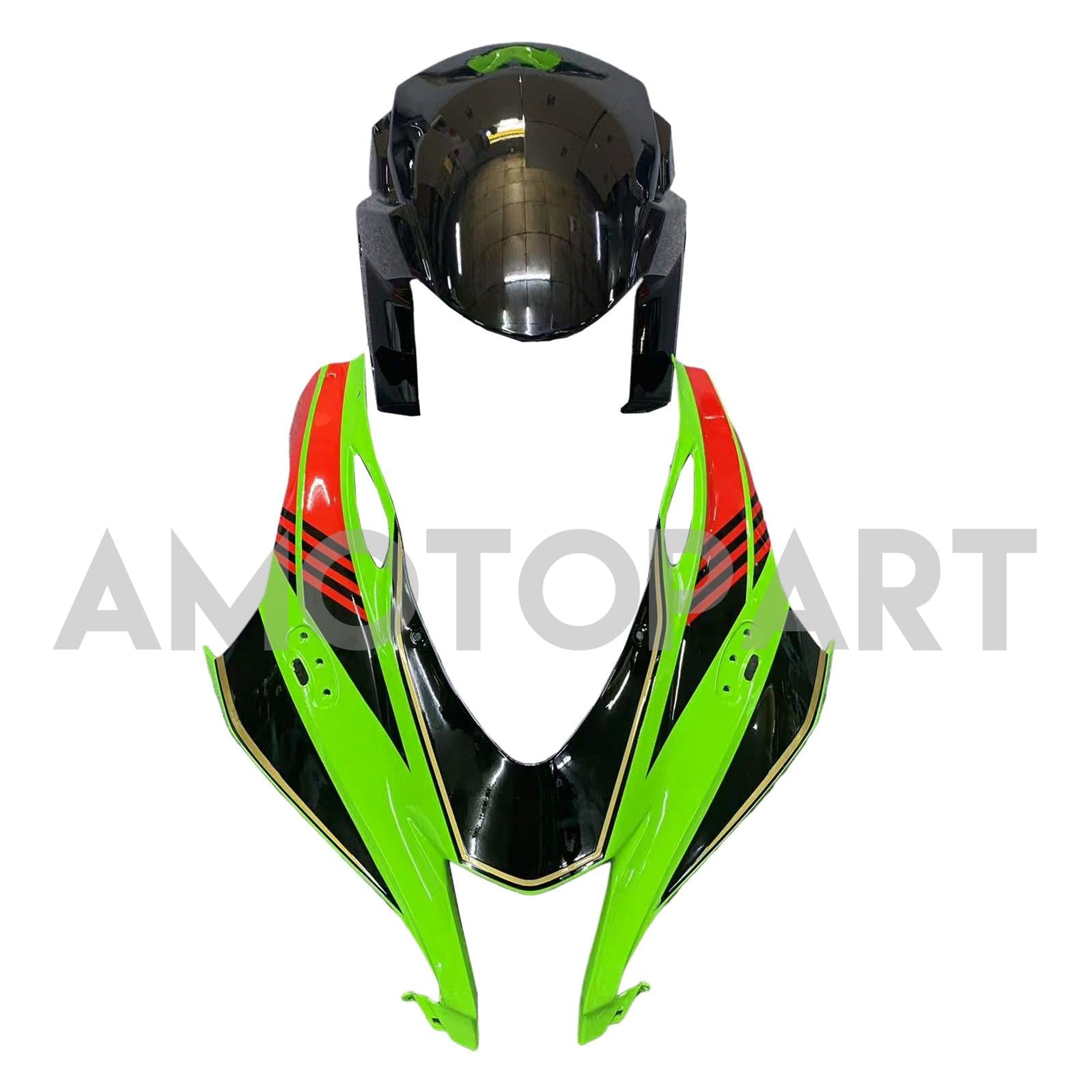 Amotopart Kawasaki 2016-2020 ZX10R Black&Green Style1 Fairing Kit