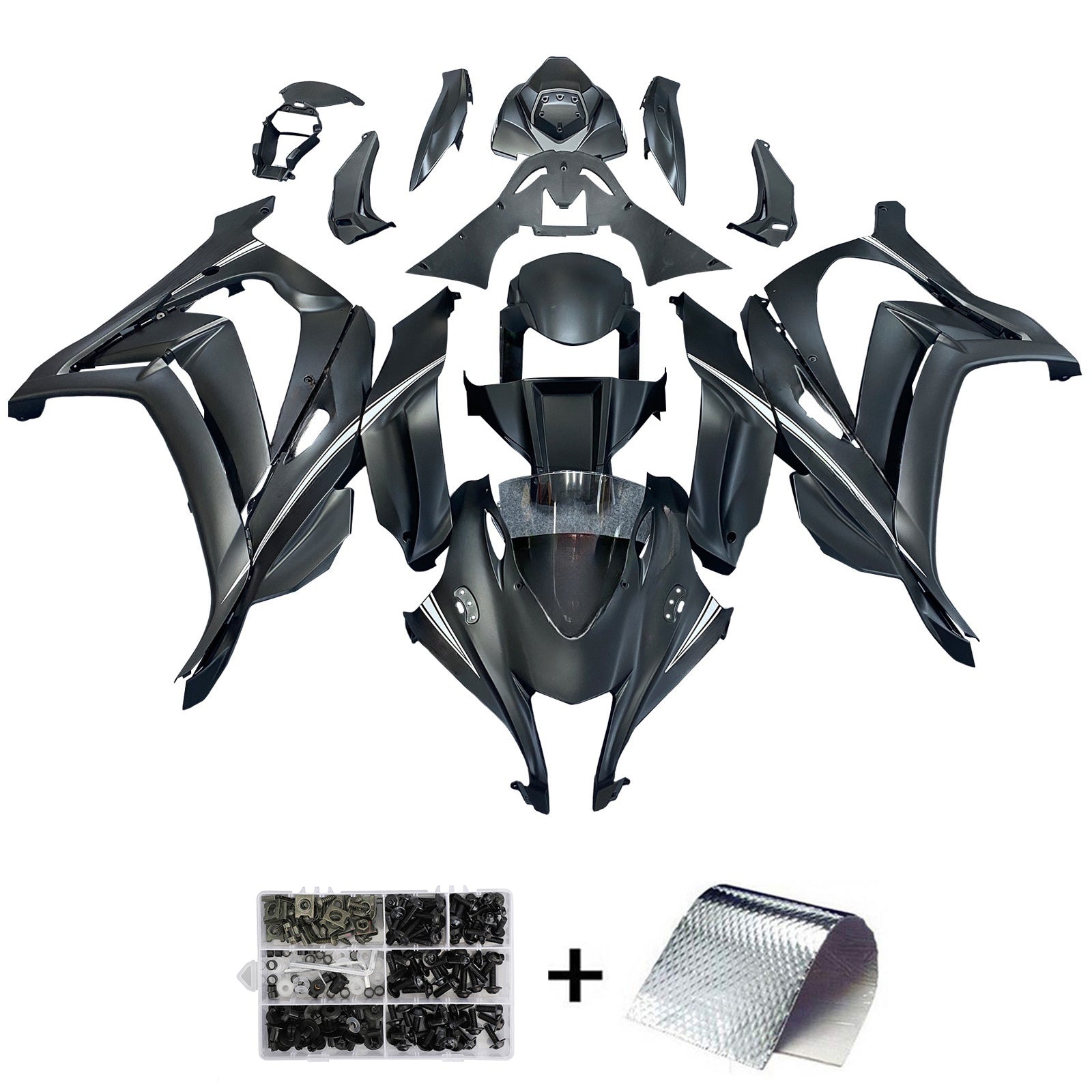 Amotopart Kawasaki 2016-2020 ZX10R Black Style3 Fairing Kit
