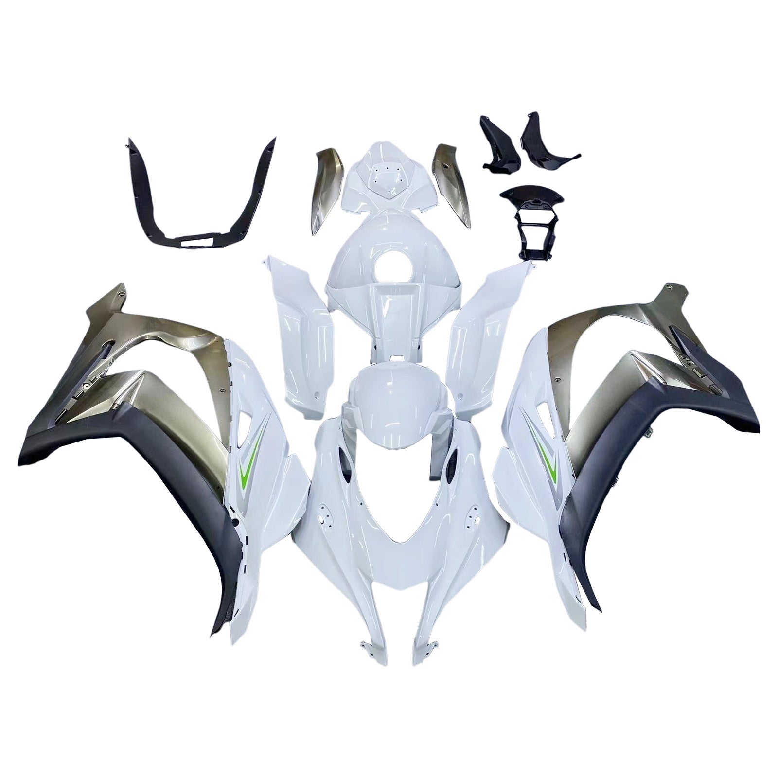 Amotopart Kawasaki 2016-2020 ZX10R White Fairing Zestaw