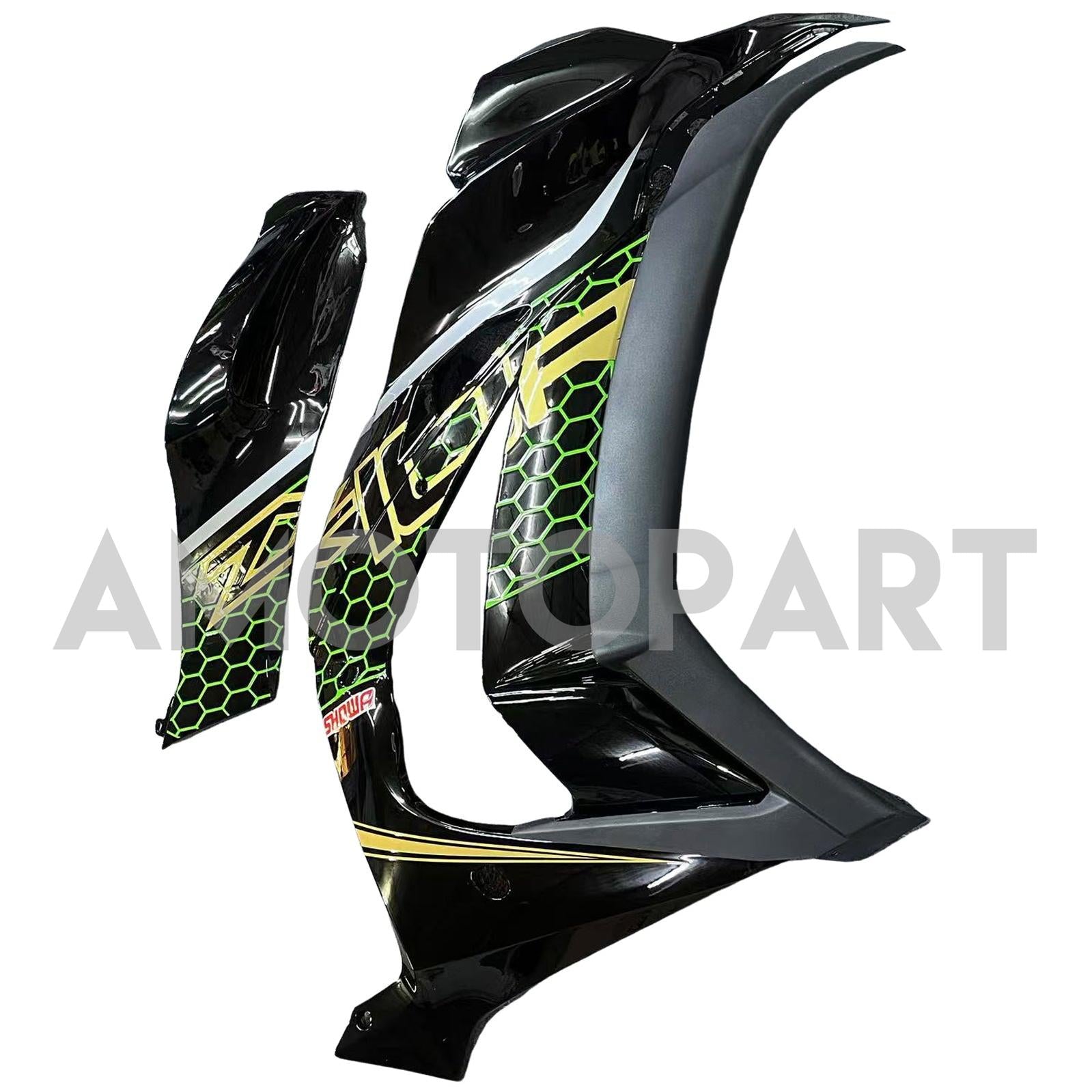 Amotopart Kawasaki ZX10R 2016-2020 Black&Green Style4 Fairing Kit