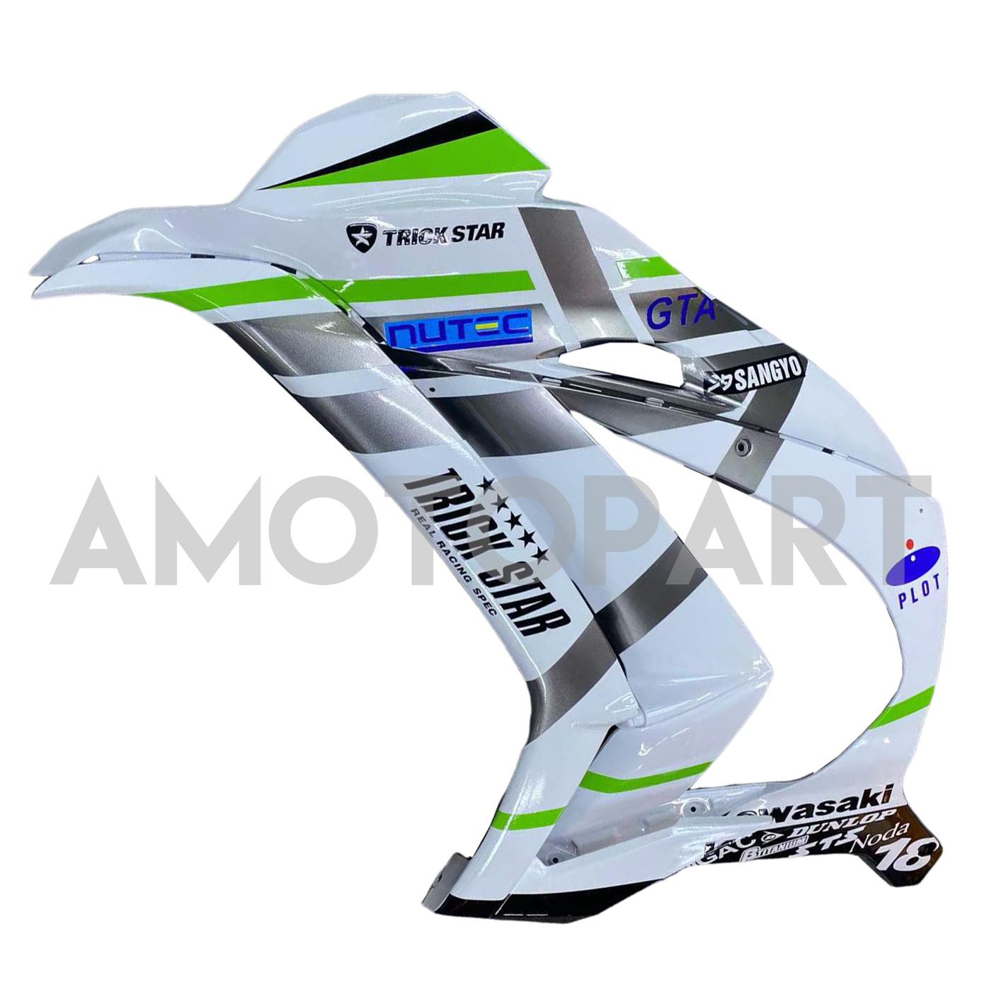 Amotopart Kawasaki ZX10R 2016-2020 White&Green Fairing Kit
