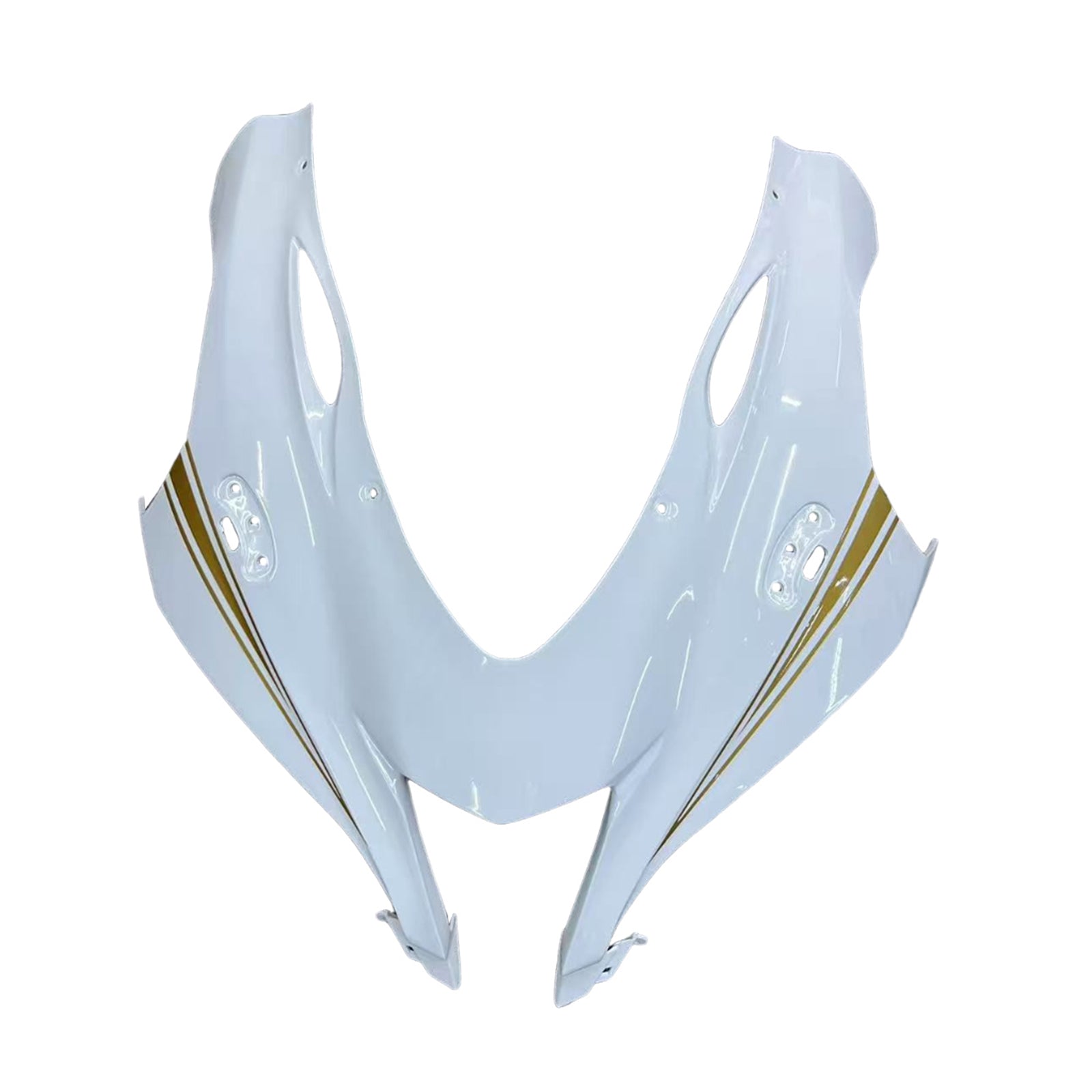 Kit de carenado Amotopart Kawasaki ZX10R 2016-2020 blanco y dorado