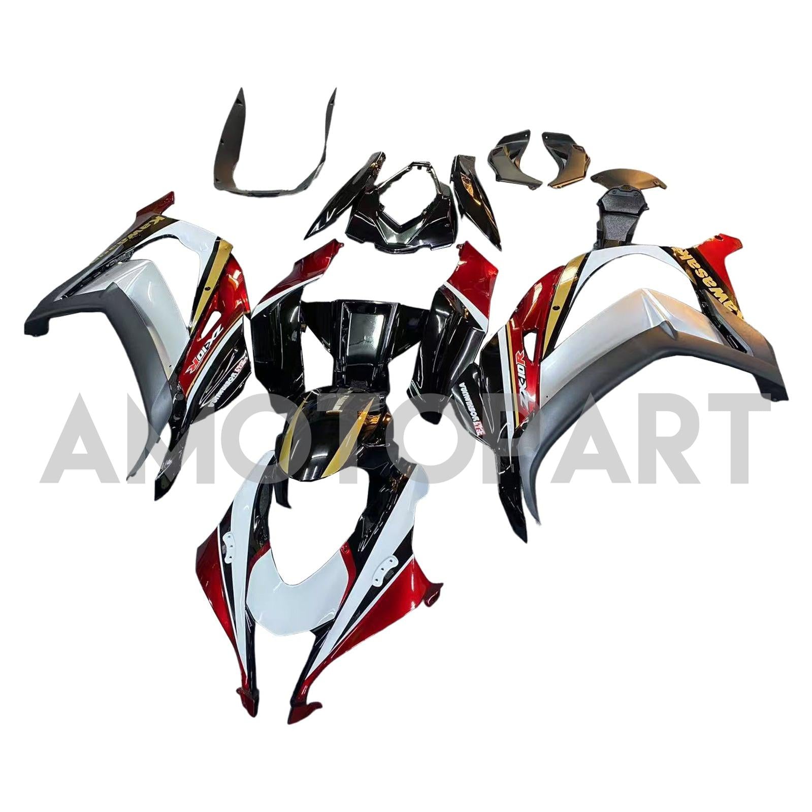 Amotopart Kawasaki ZX10R 2016-2020 Black&Red Fairing Kit